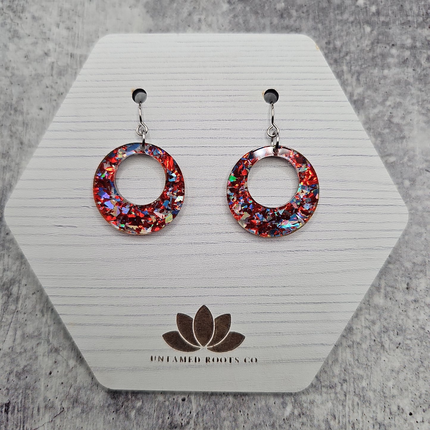 Red, White, & Blue Chunky Glitter Earrings (8 styles)