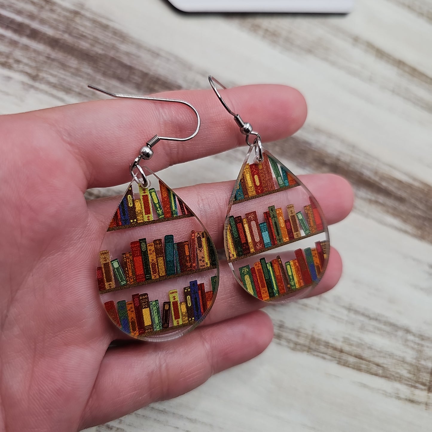 Bookshelf Print Earrings (8 styles)