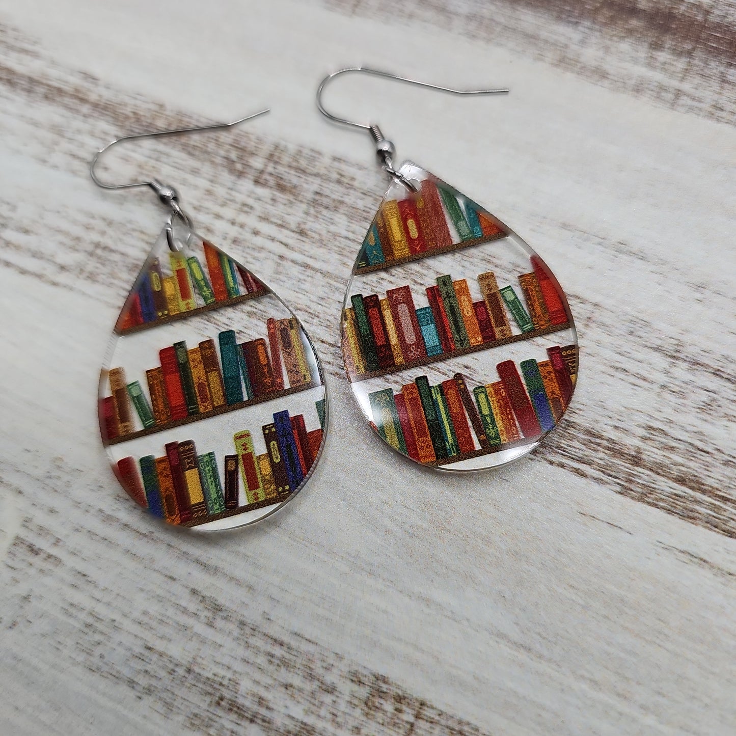 Bookshelf Print Earrings (8 styles)