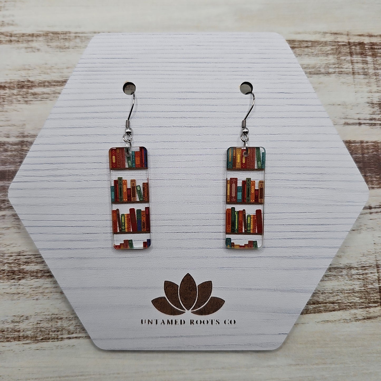 Bookshelf Print Earrings (8 styles)