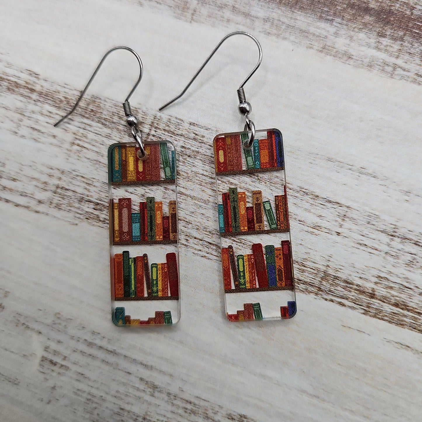 Bookshelf Print Earrings (8 styles)