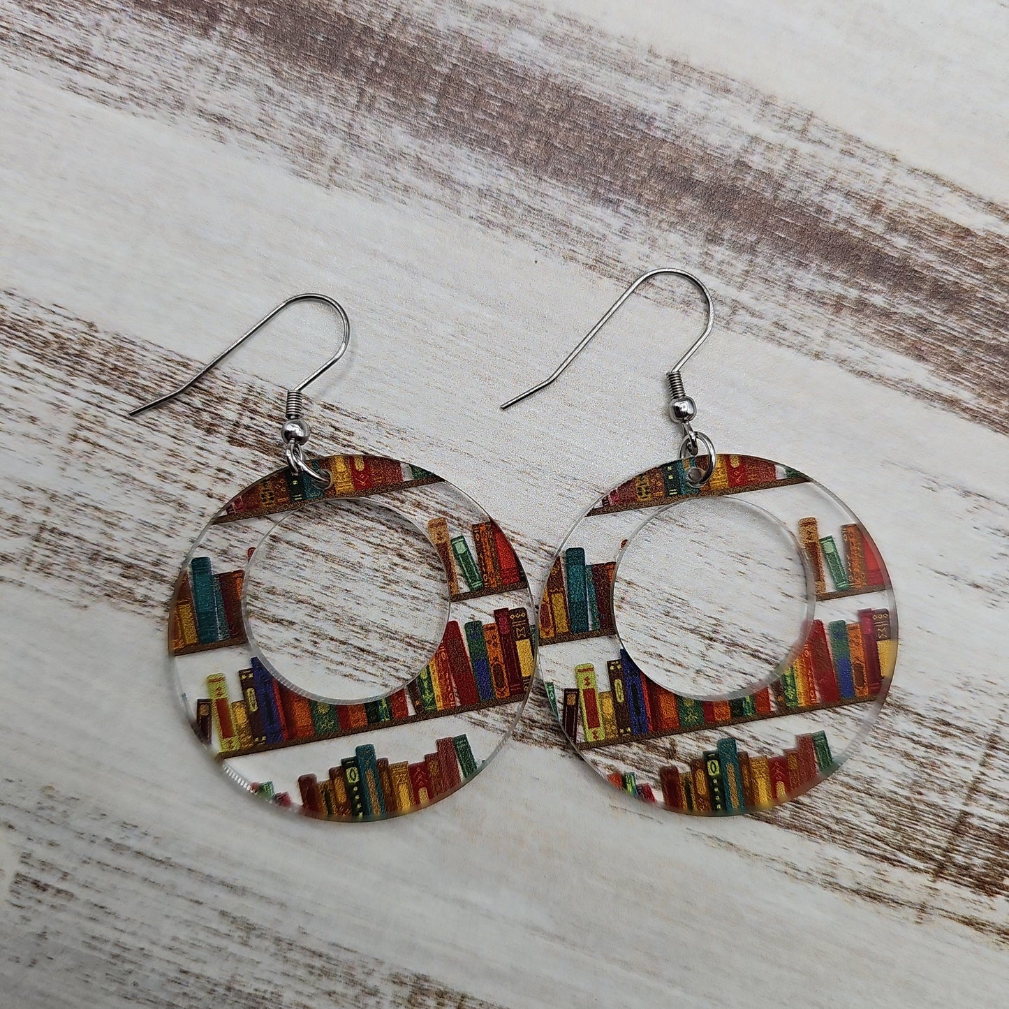 Bookshelf Print Earrings (8 styles)