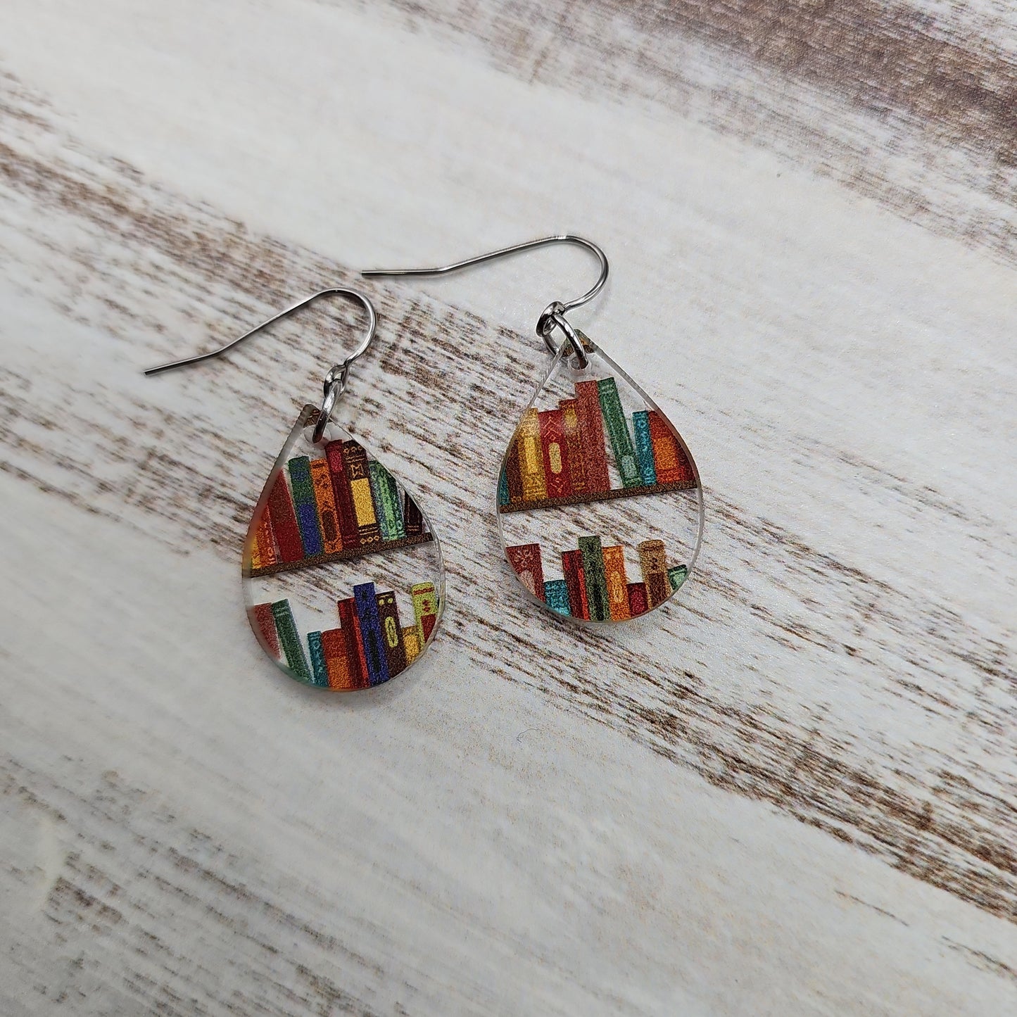 Bookshelf Print Earrings (8 styles)