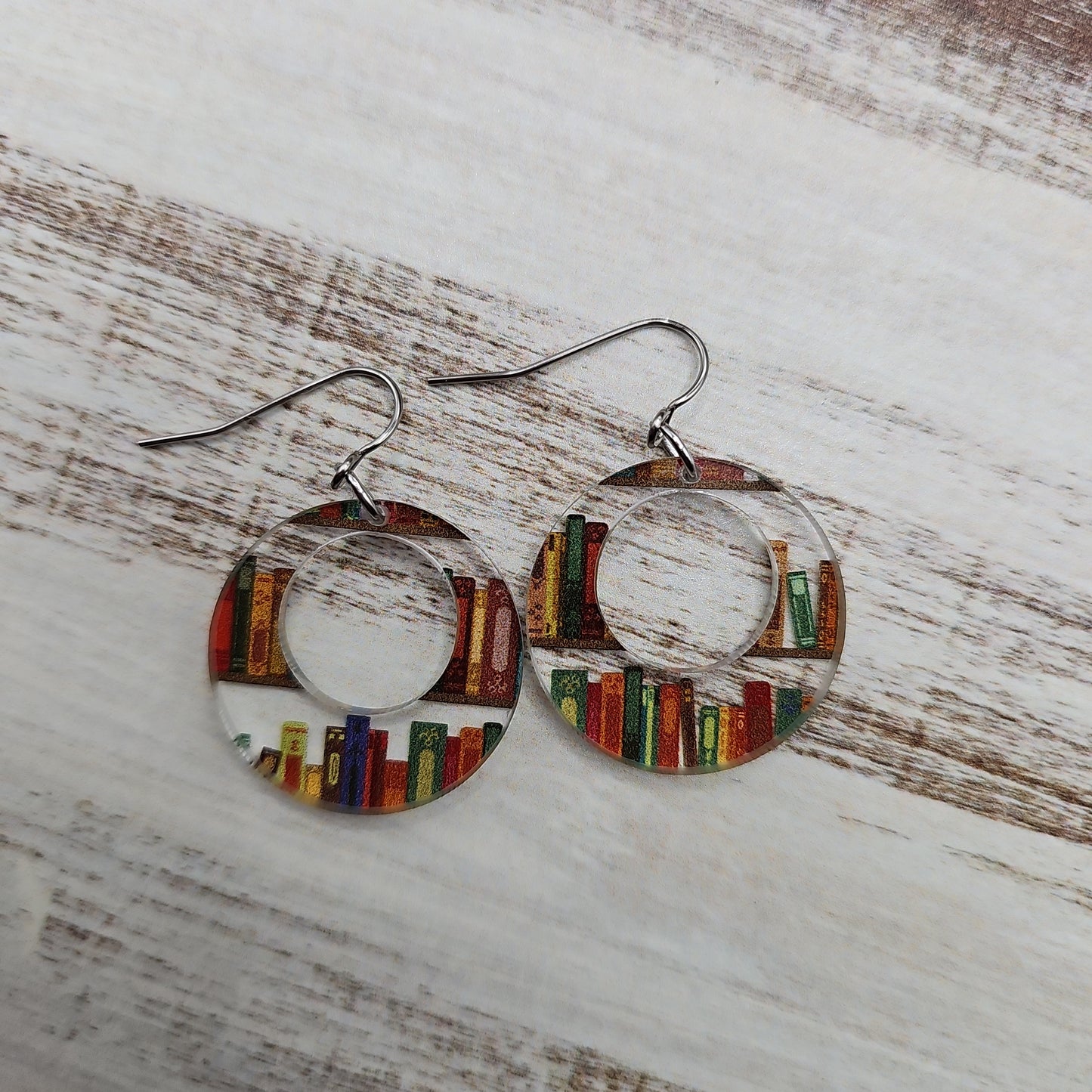 Bookshelf Print Earrings (8 styles)