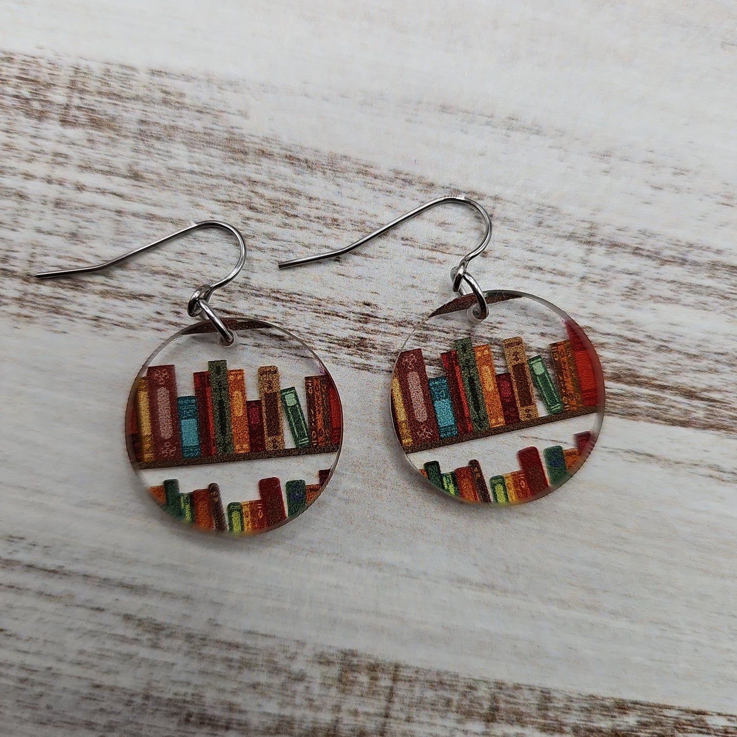 Bookshelf Print Earrings (8 styles)