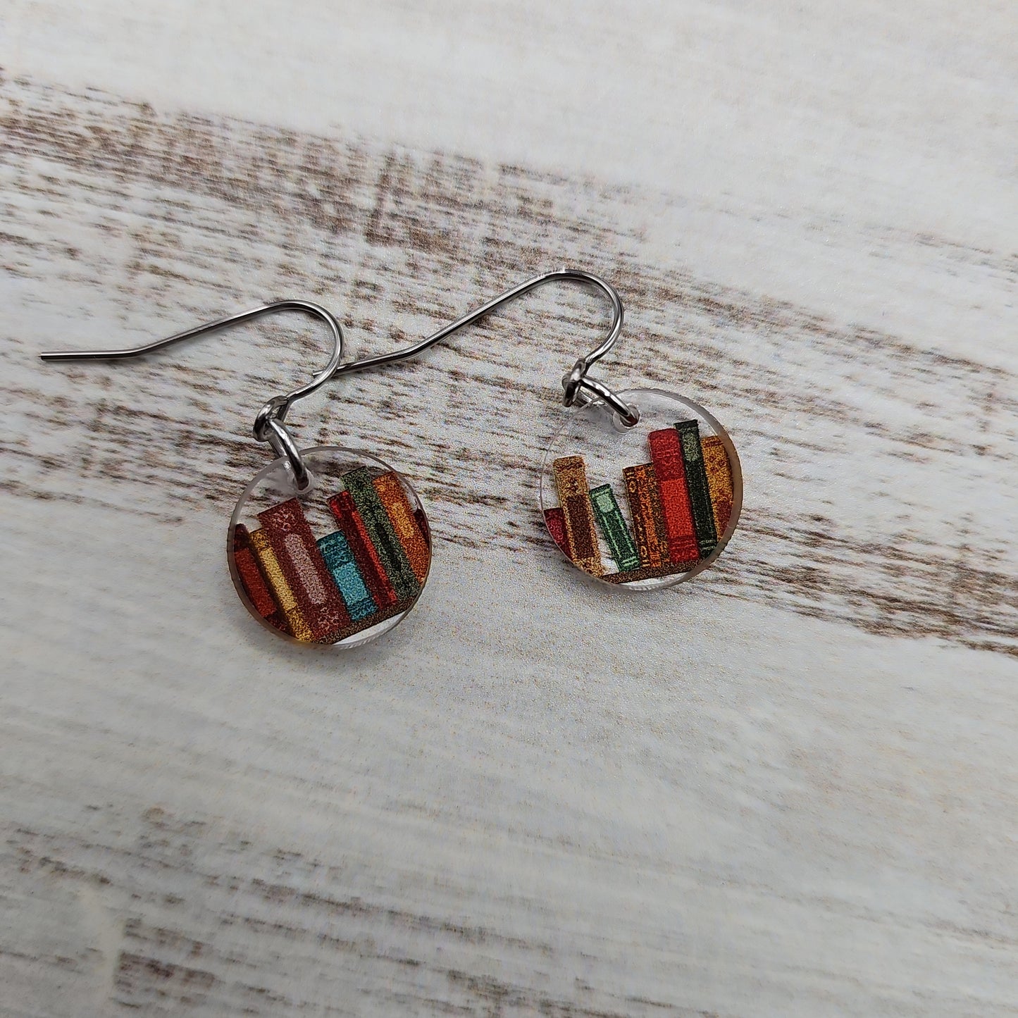 Bookshelf Print Earrings (8 styles)