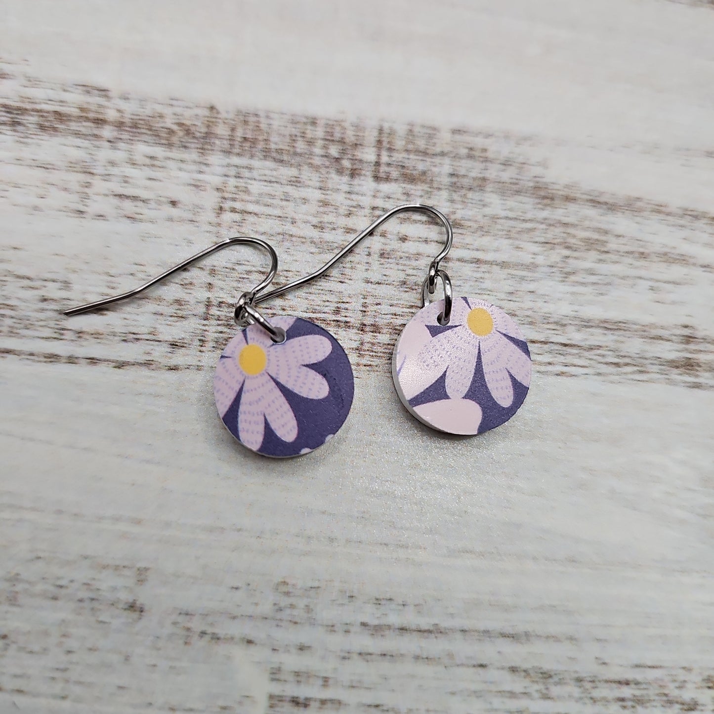 Navy Daisy Print Earrings (8 styles)