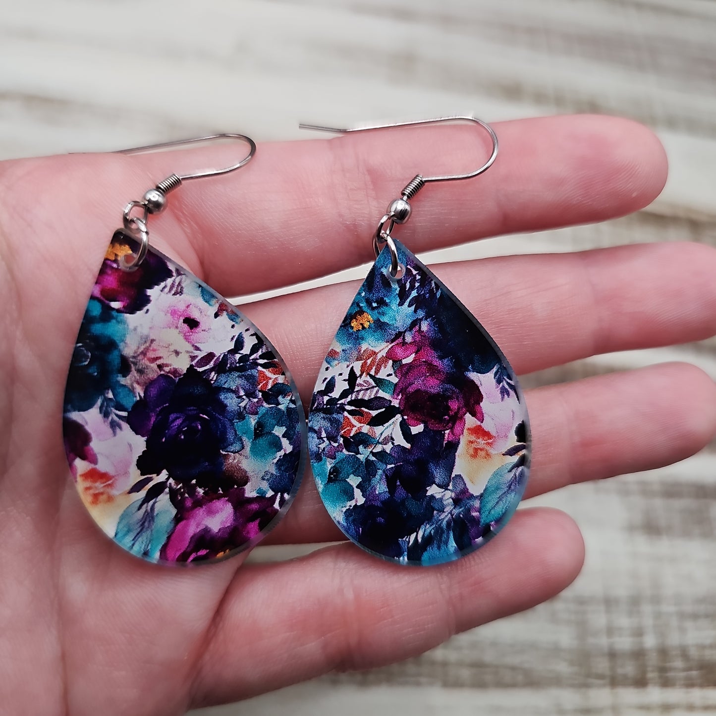 Jewel Tone Floral Earrings (8 styles)