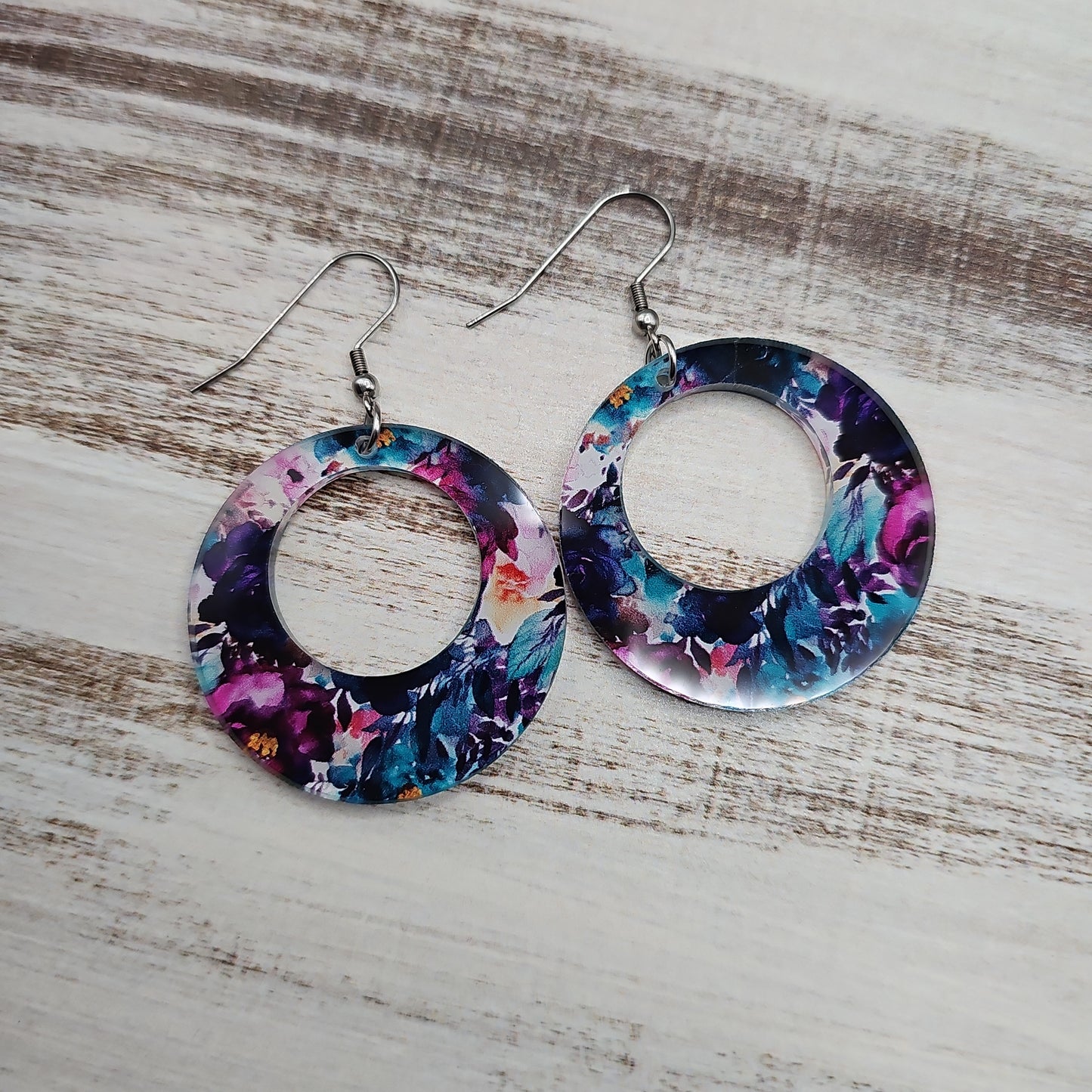 Jewel Tone Floral Earrings (8 styles)