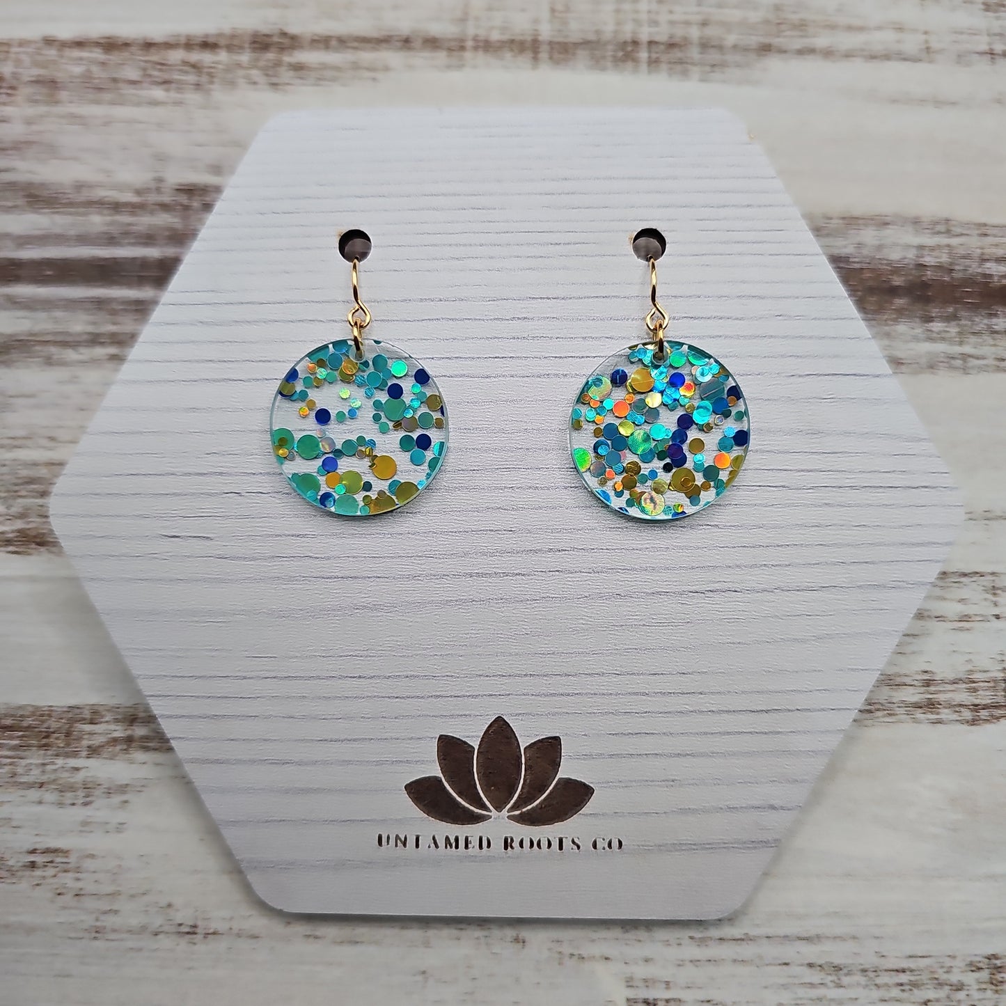Teal and Gold Polka Dot Earrings (8 styles)