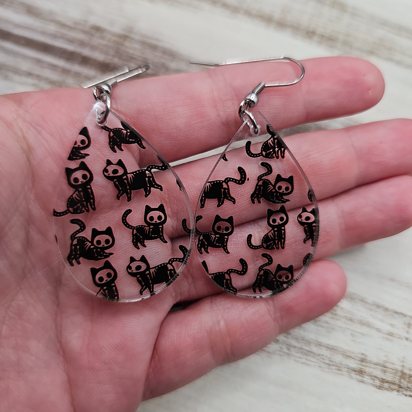 Skeleton Cat Earrings (8 styles)