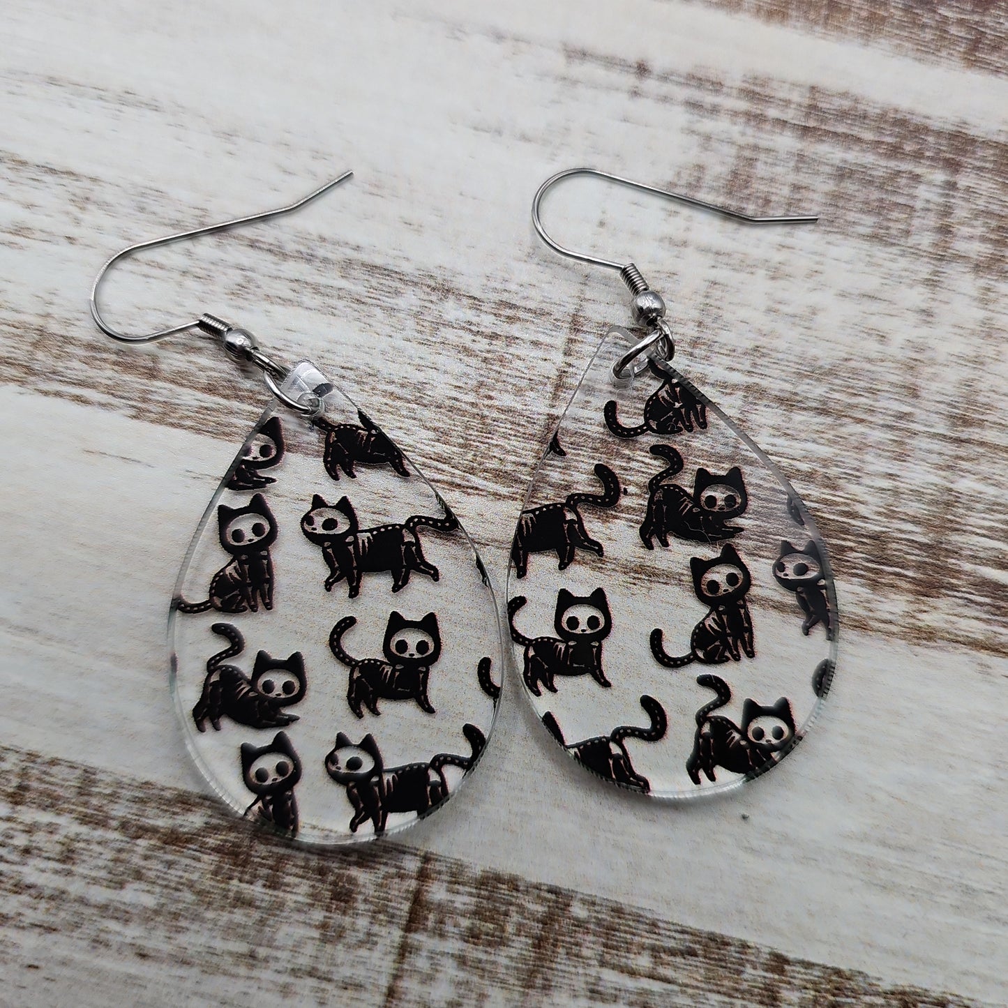 Skeleton Cat Earrings (8 styles)