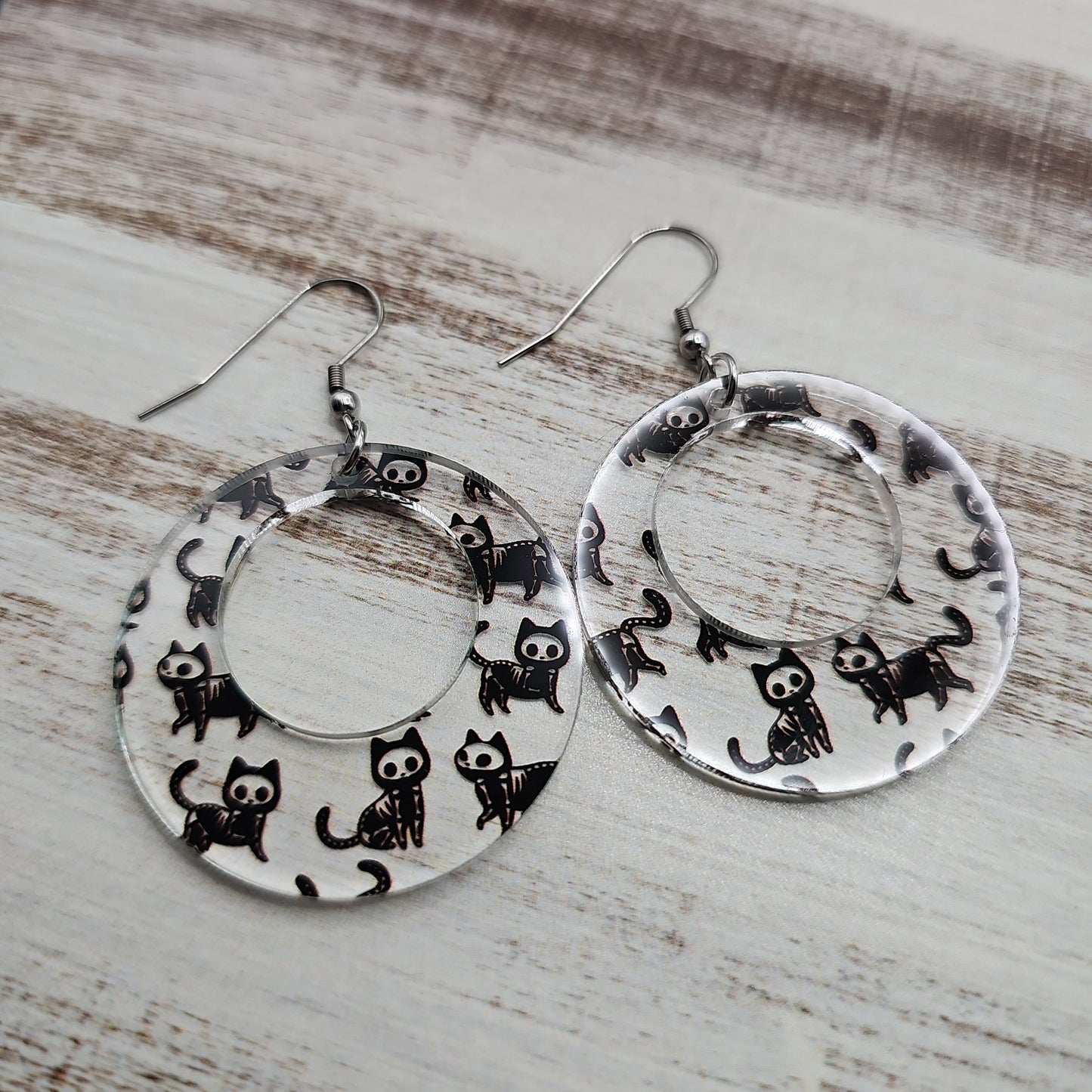 Skeleton Cat Earrings (8 styles)