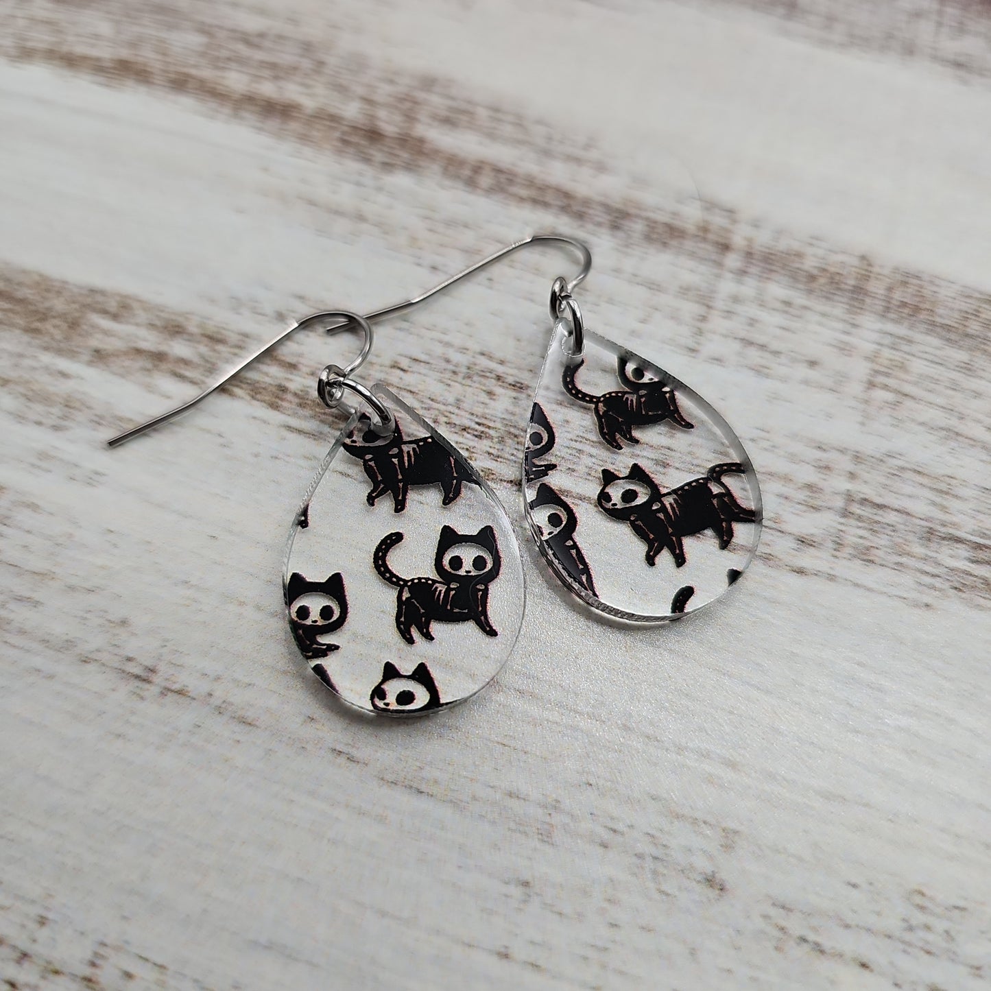 Skeleton Cat Earrings (8 styles)