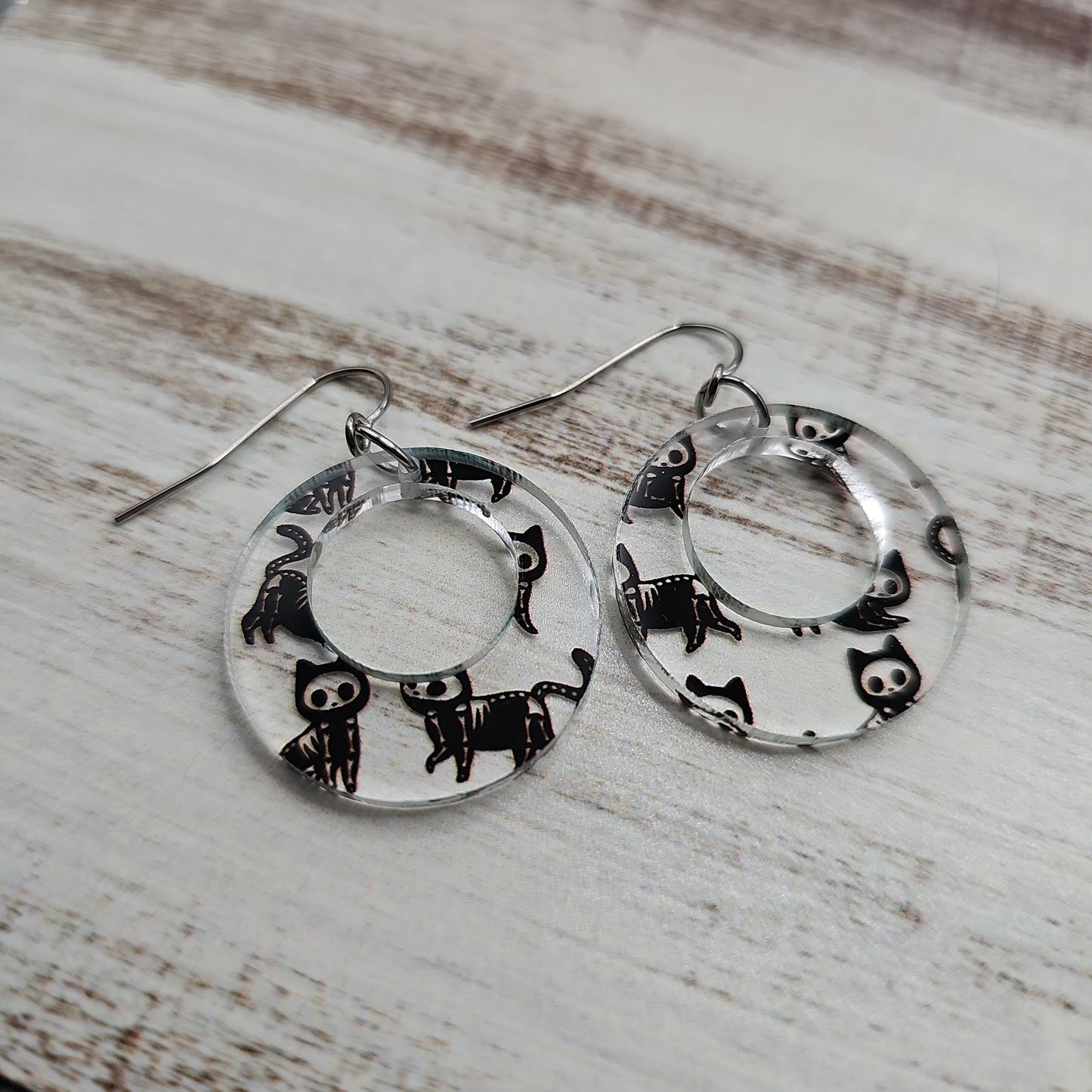 Skeleton Cat Earrings (8 styles)