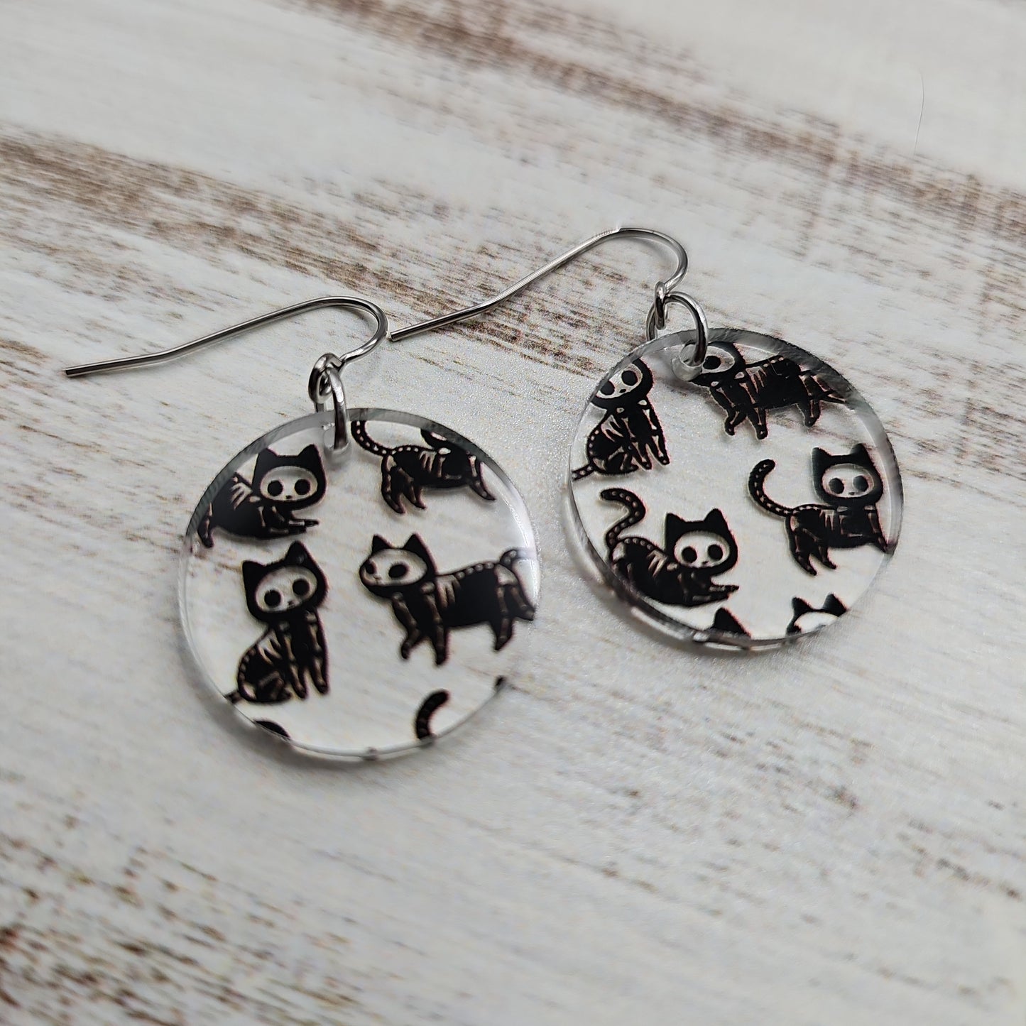 Skeleton Cat Earrings (8 styles)