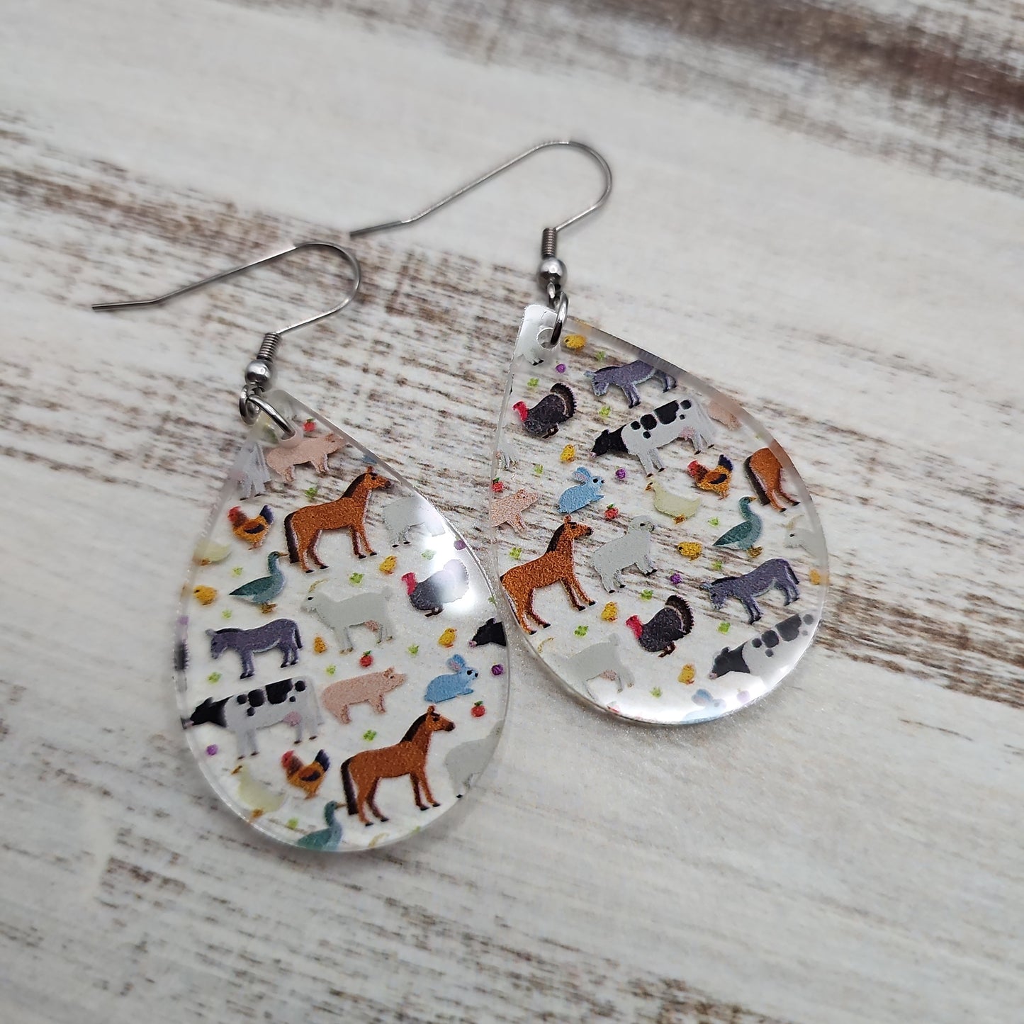 Farm Animal Print Earrings (8 styles)