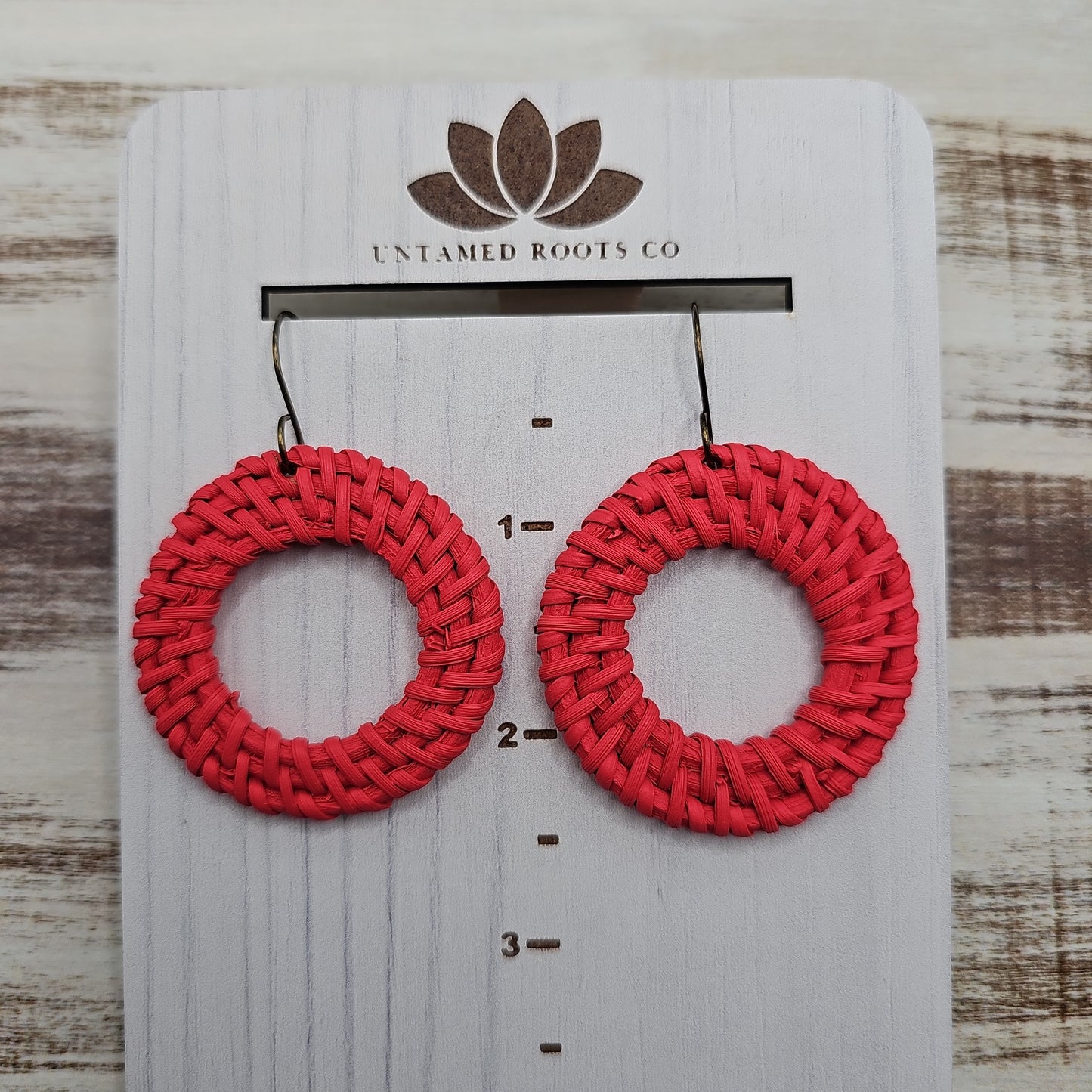 Red Rattan Earrings