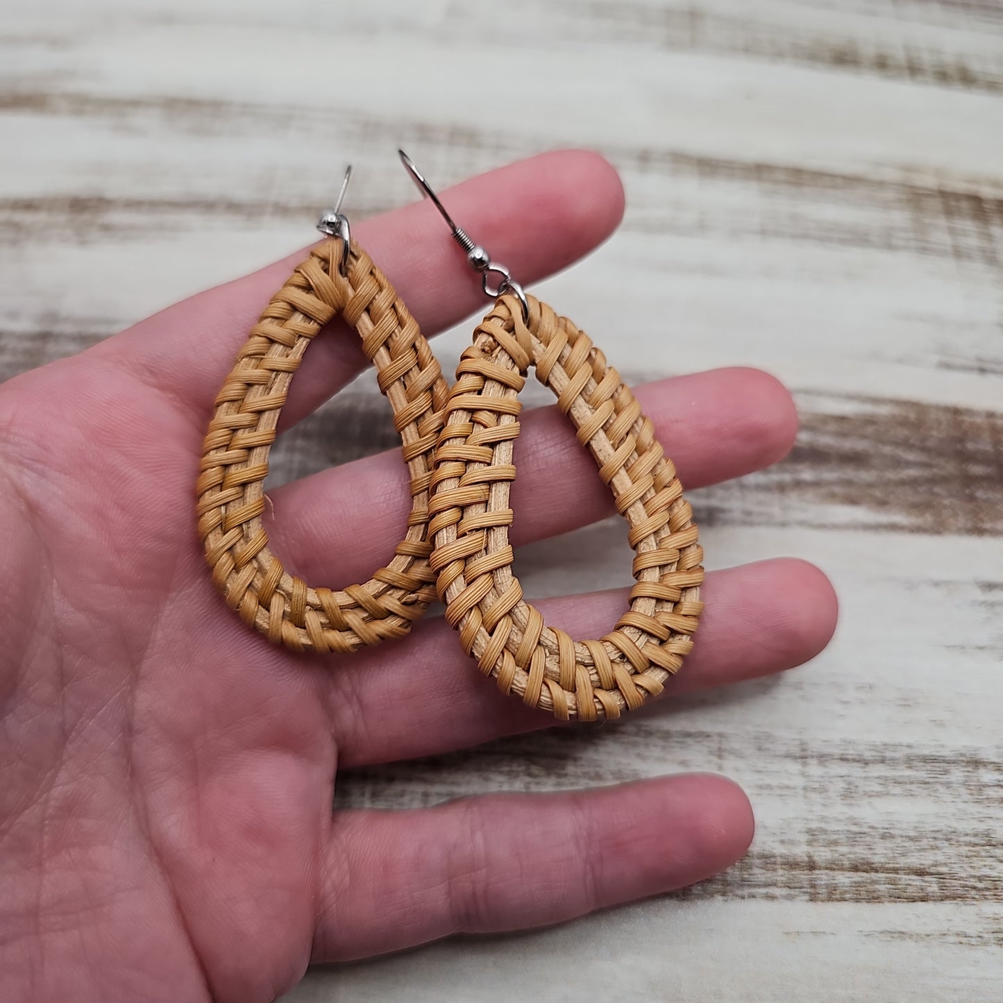 Teardrop Rattan Earrings