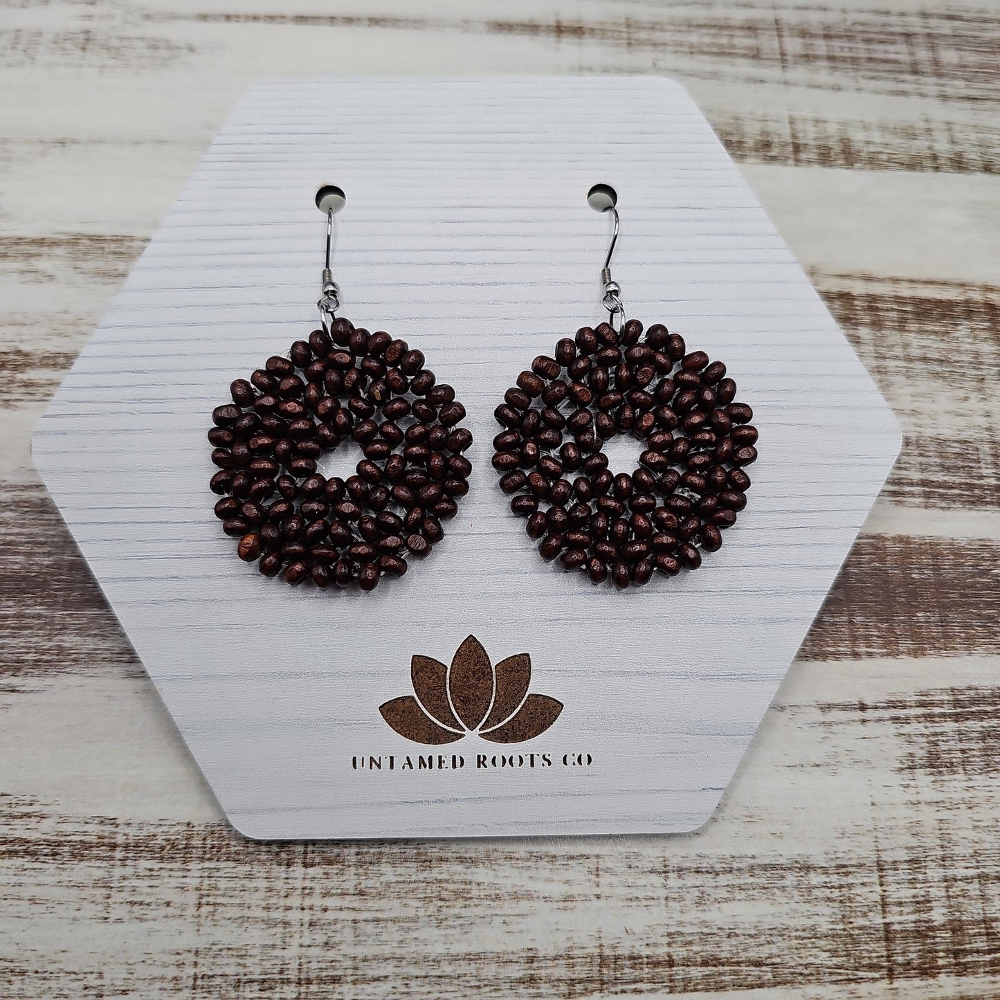 Beaded Circle Earrings