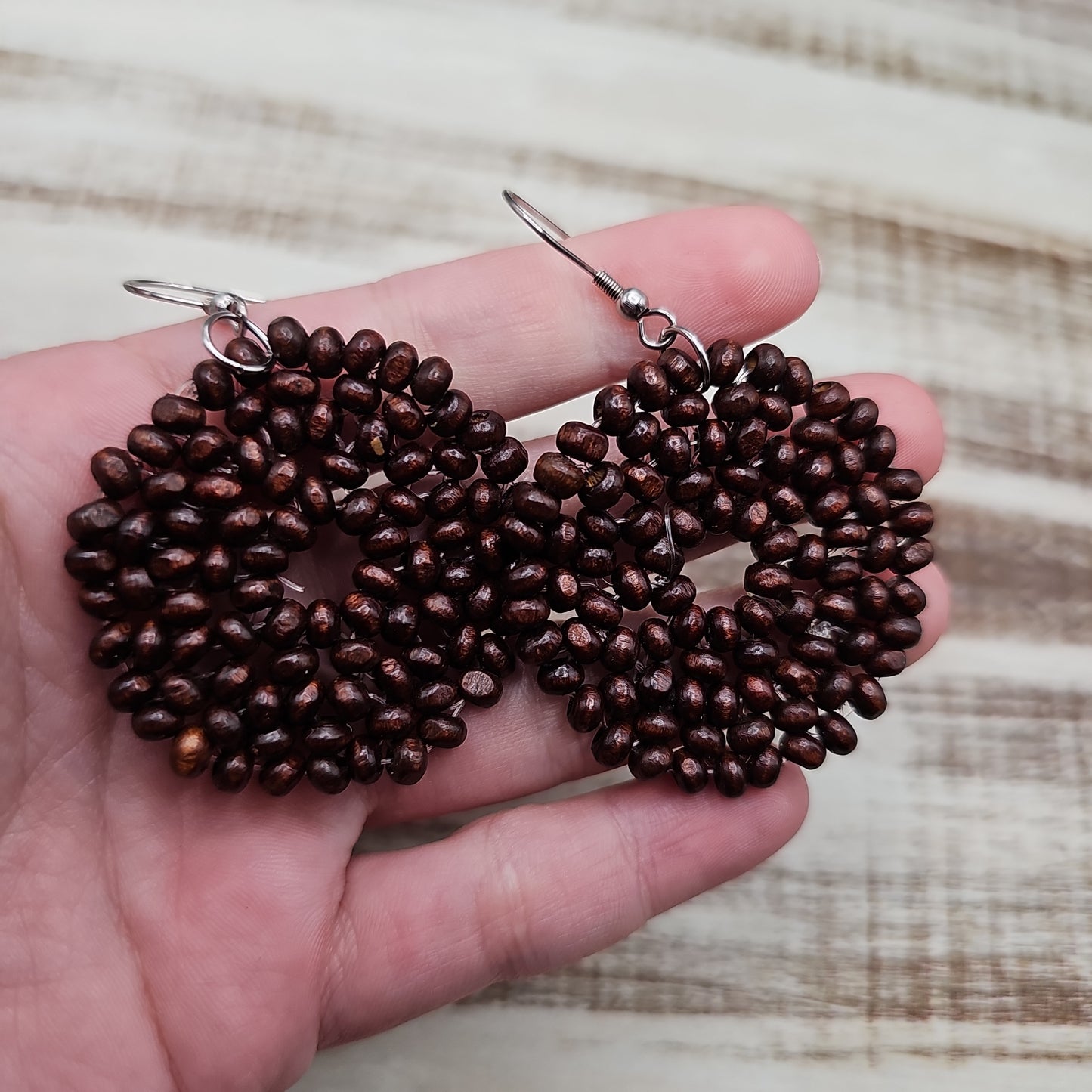 Beaded Circle Earrings