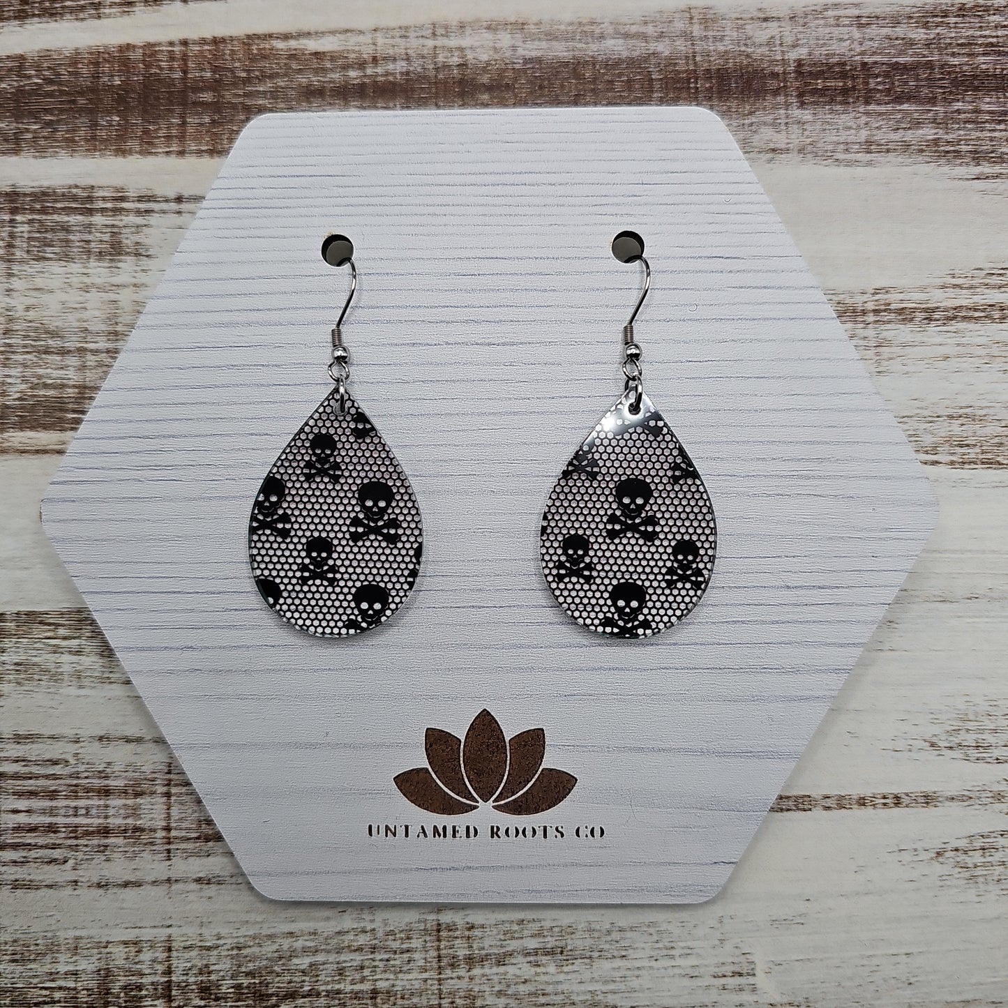 Clear Lacy Skull Print Earrings (8 styles)