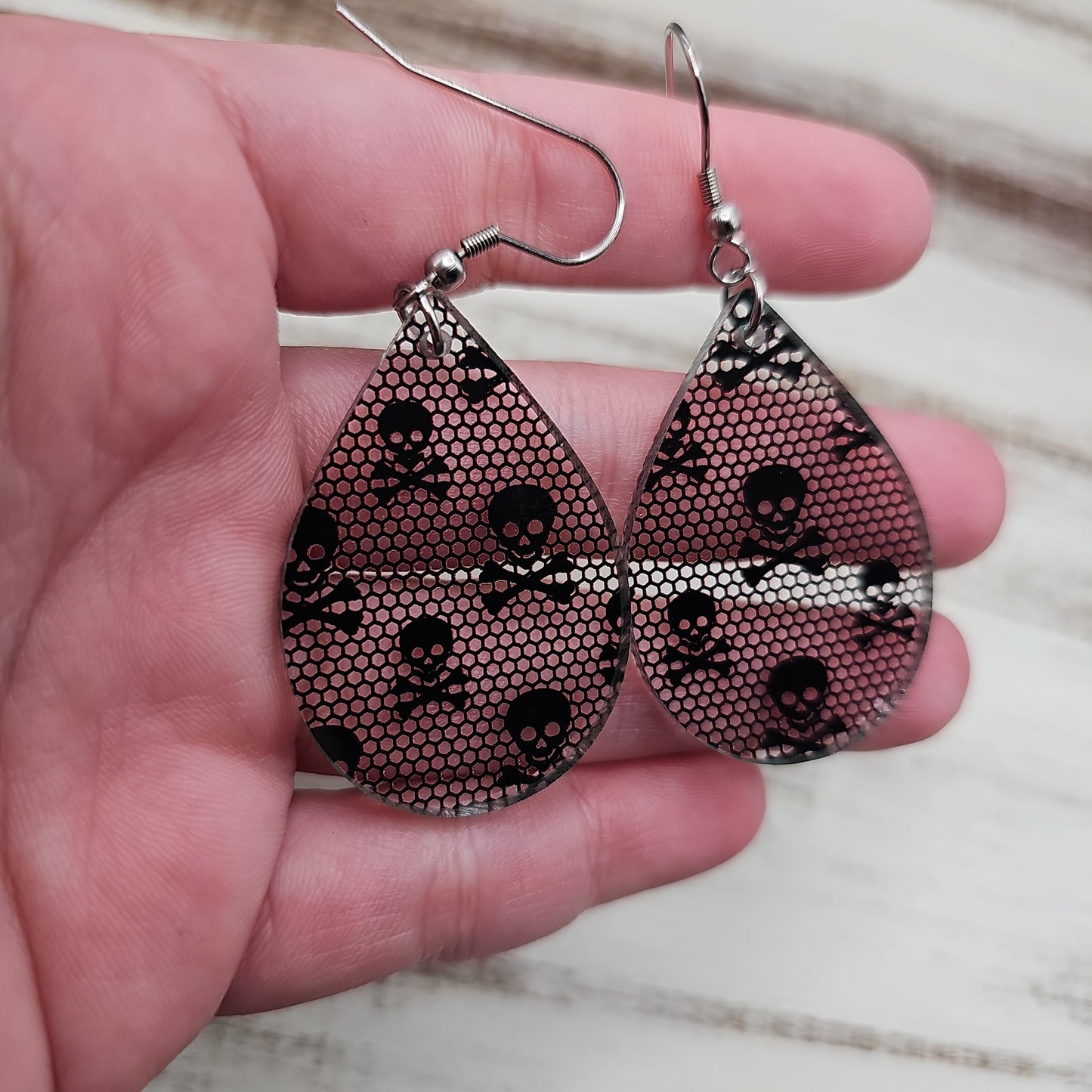 Clear Lacy Skull Print Earrings (8 styles)