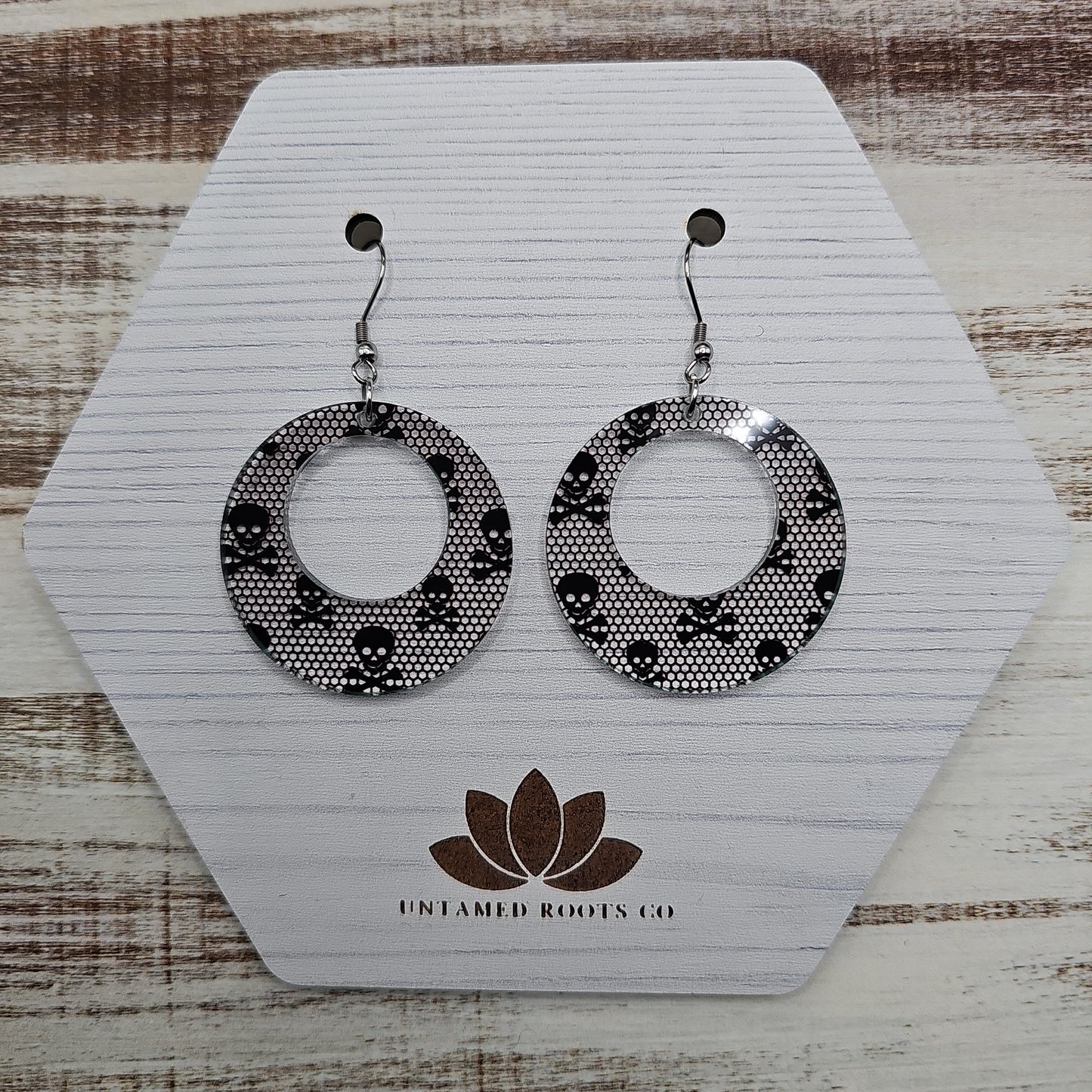 Clear Lacy Skull Print Earrings (8 styles)