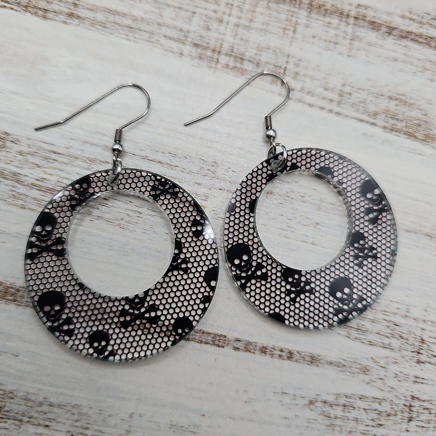 Clear Lacy Skull Print Earrings (8 styles)