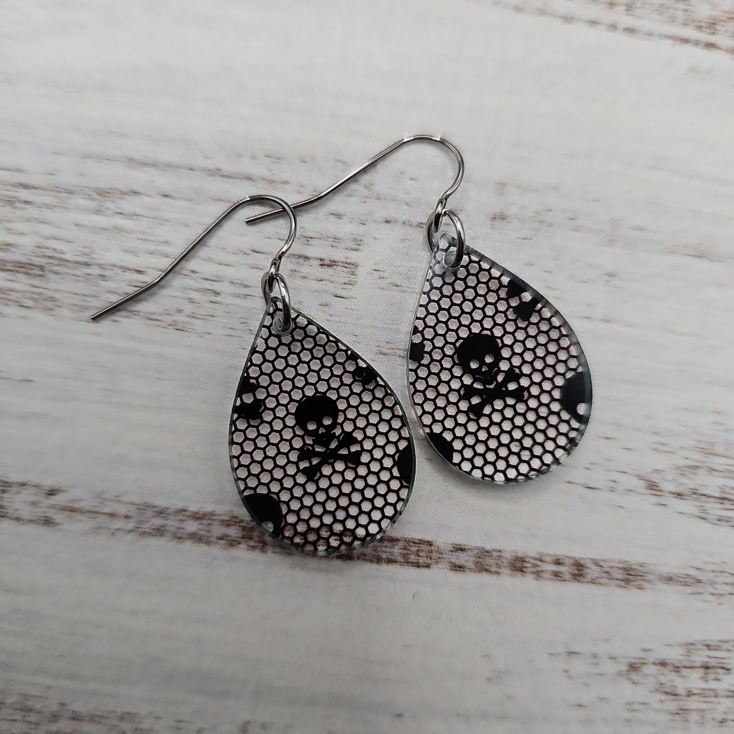 Clear Lacy Skull Print Earrings (8 styles)