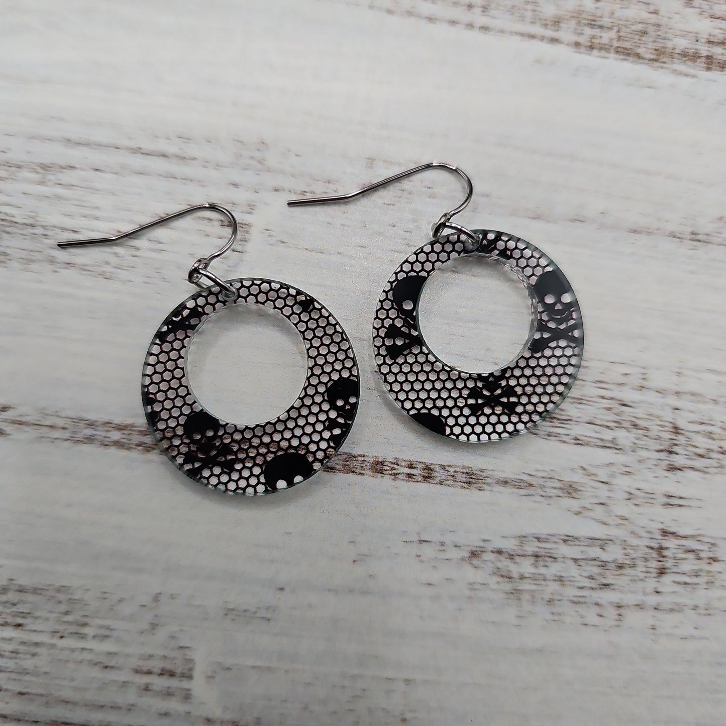 Clear Lacy Skull Print Earrings (8 styles)