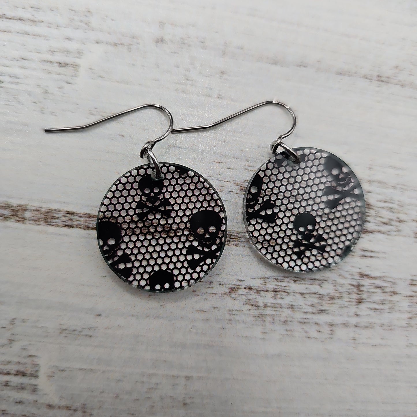 Clear Lacy Skull Print Earrings (8 styles)