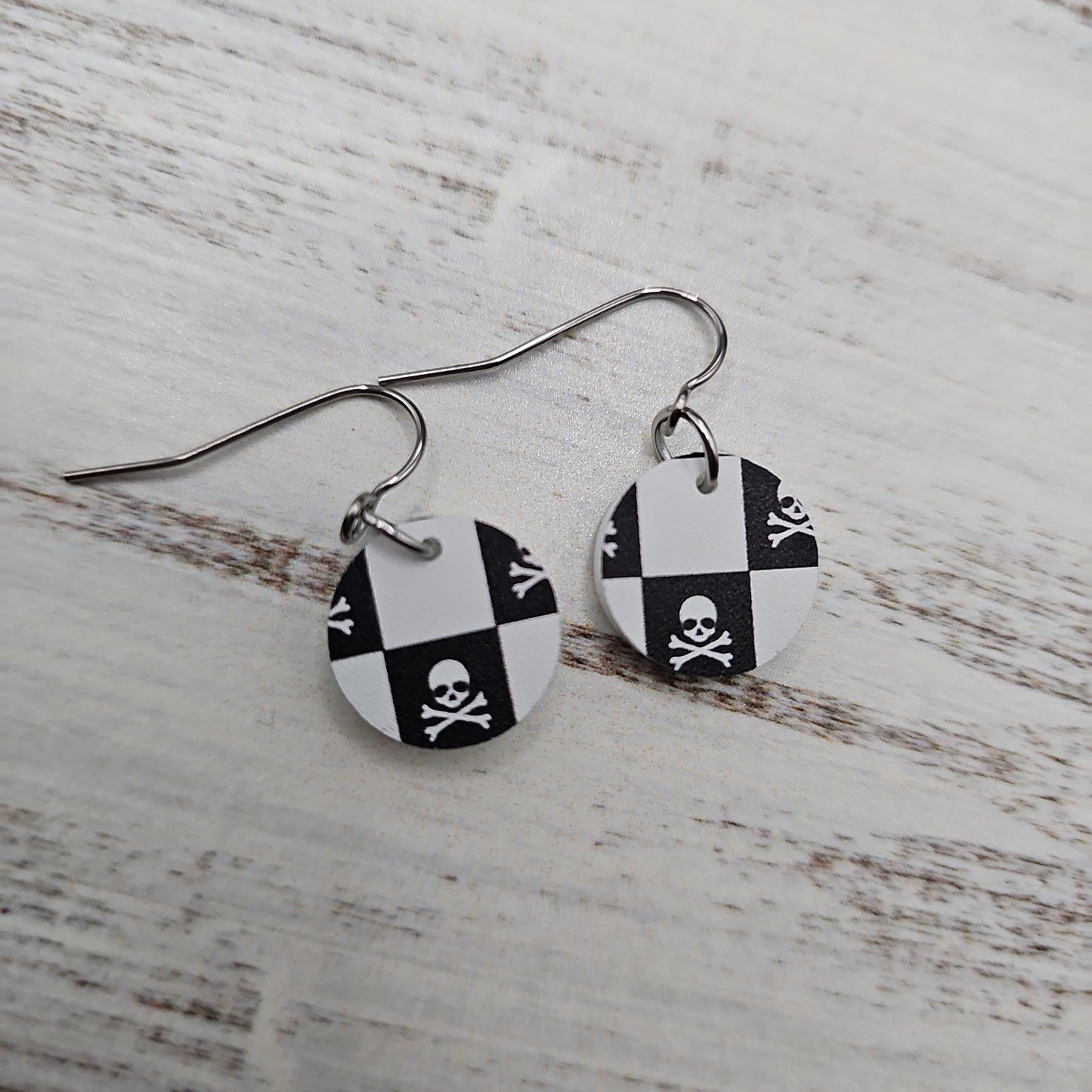 Checkerboard Skull Print Earrings (8 styles)