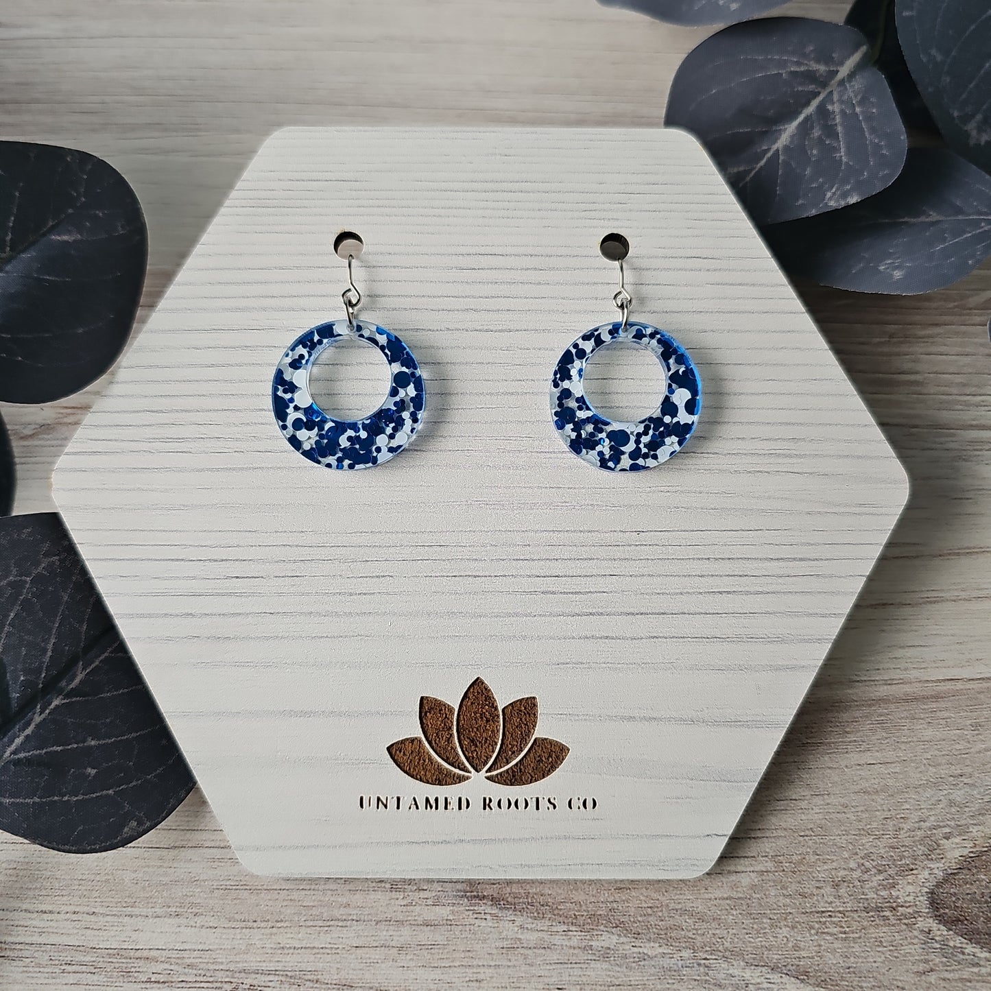 Blue & White Polka Dot Earrings (8 styles)