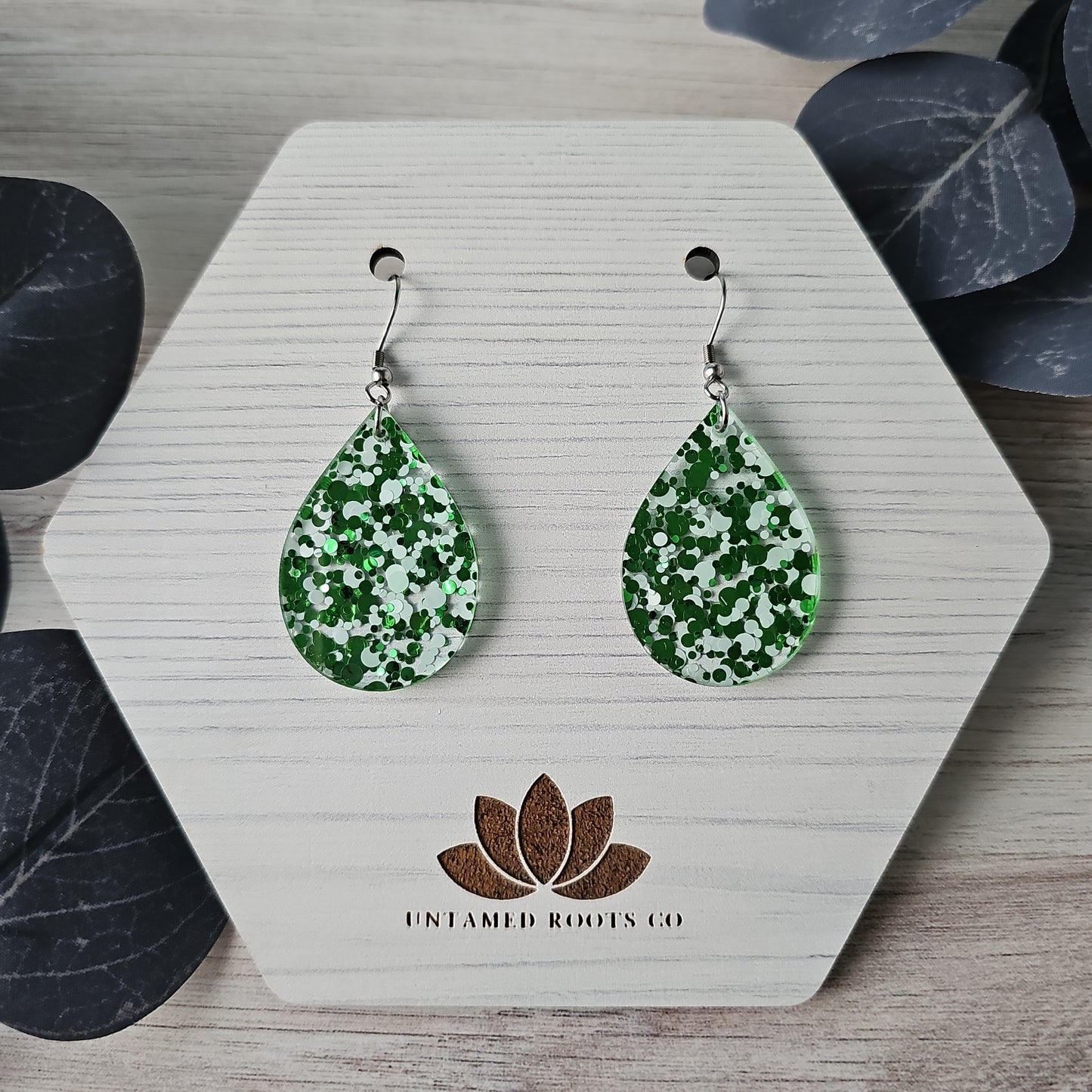 Green & White Polka Dot Earrings (8 styles)