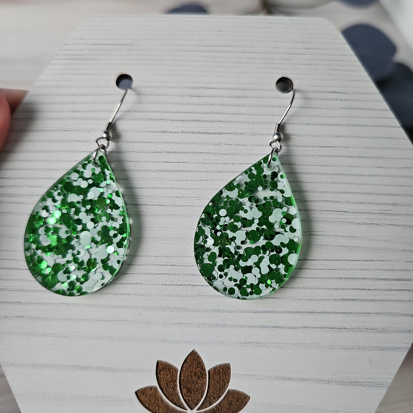 Green & White Polka Dot Earrings (8 styles)