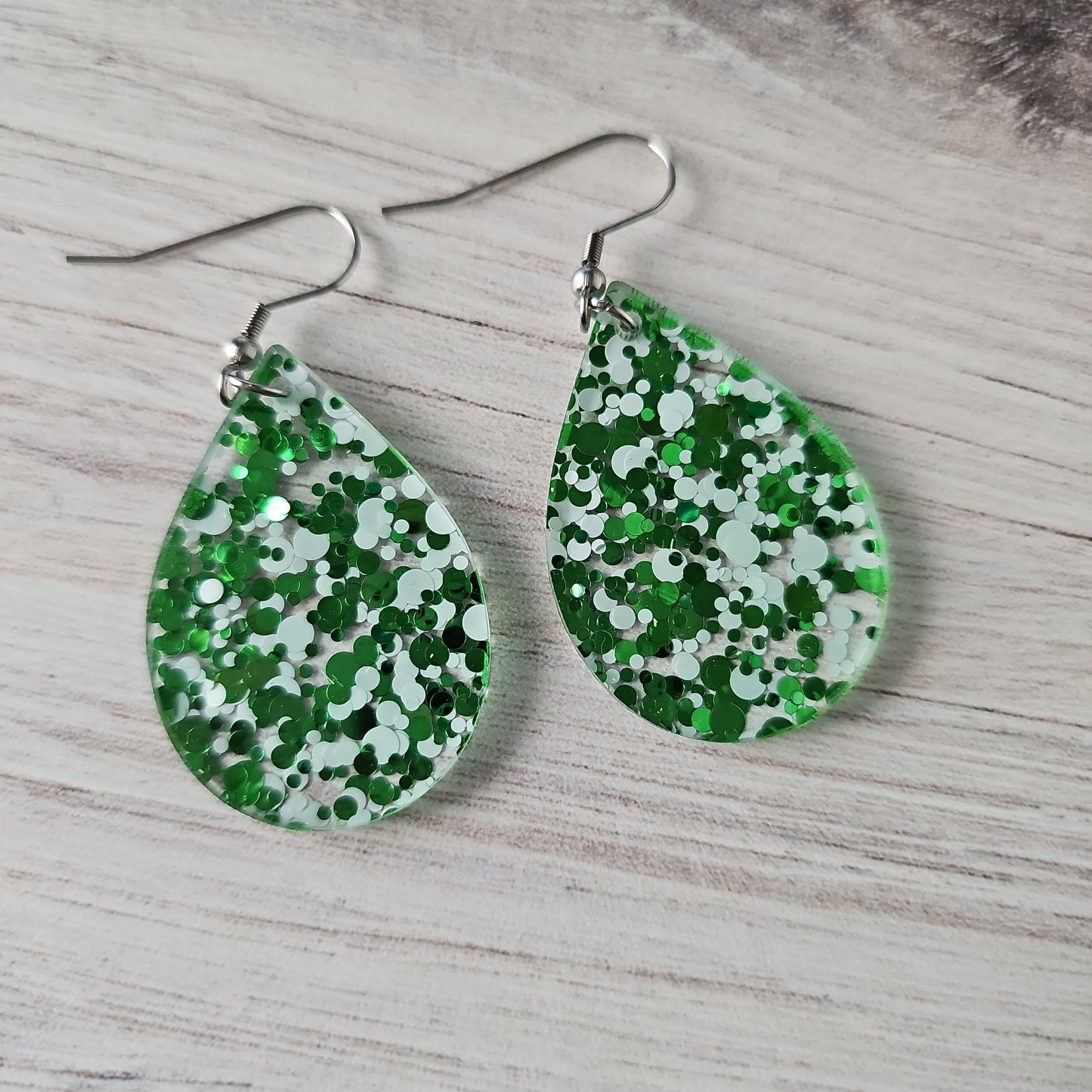 Green & White Polka Dot Earrings (8 styles)