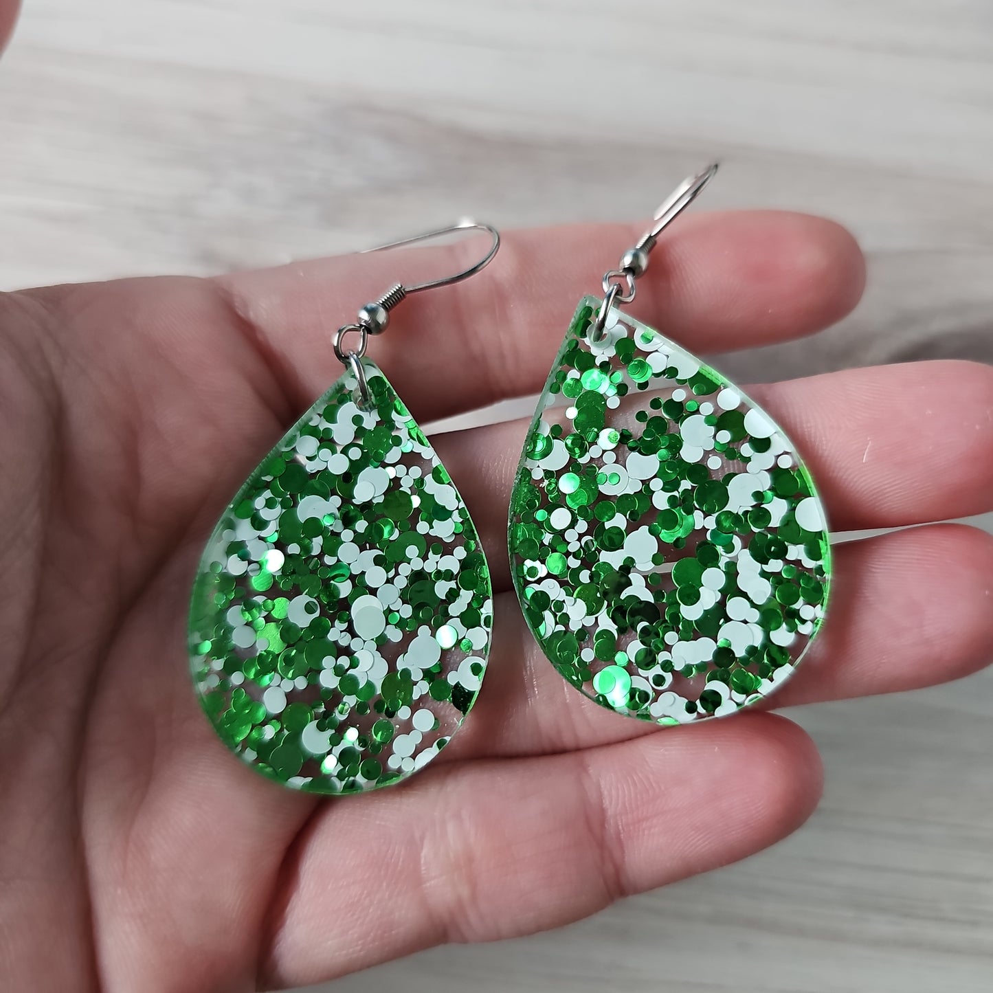 Green & White Polka Dot Earrings (8 styles)