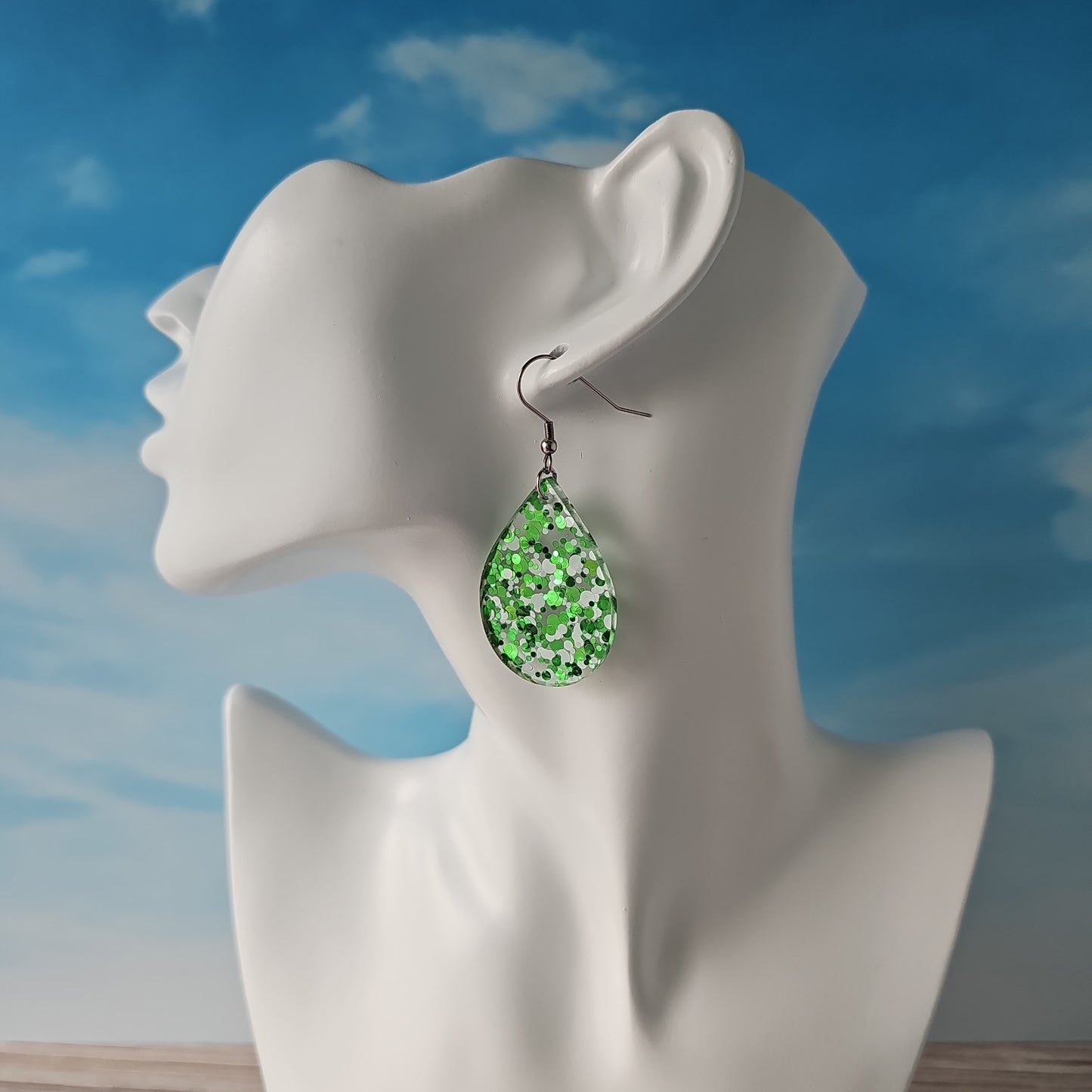 Green & White Polka Dot Earrings (8 styles)