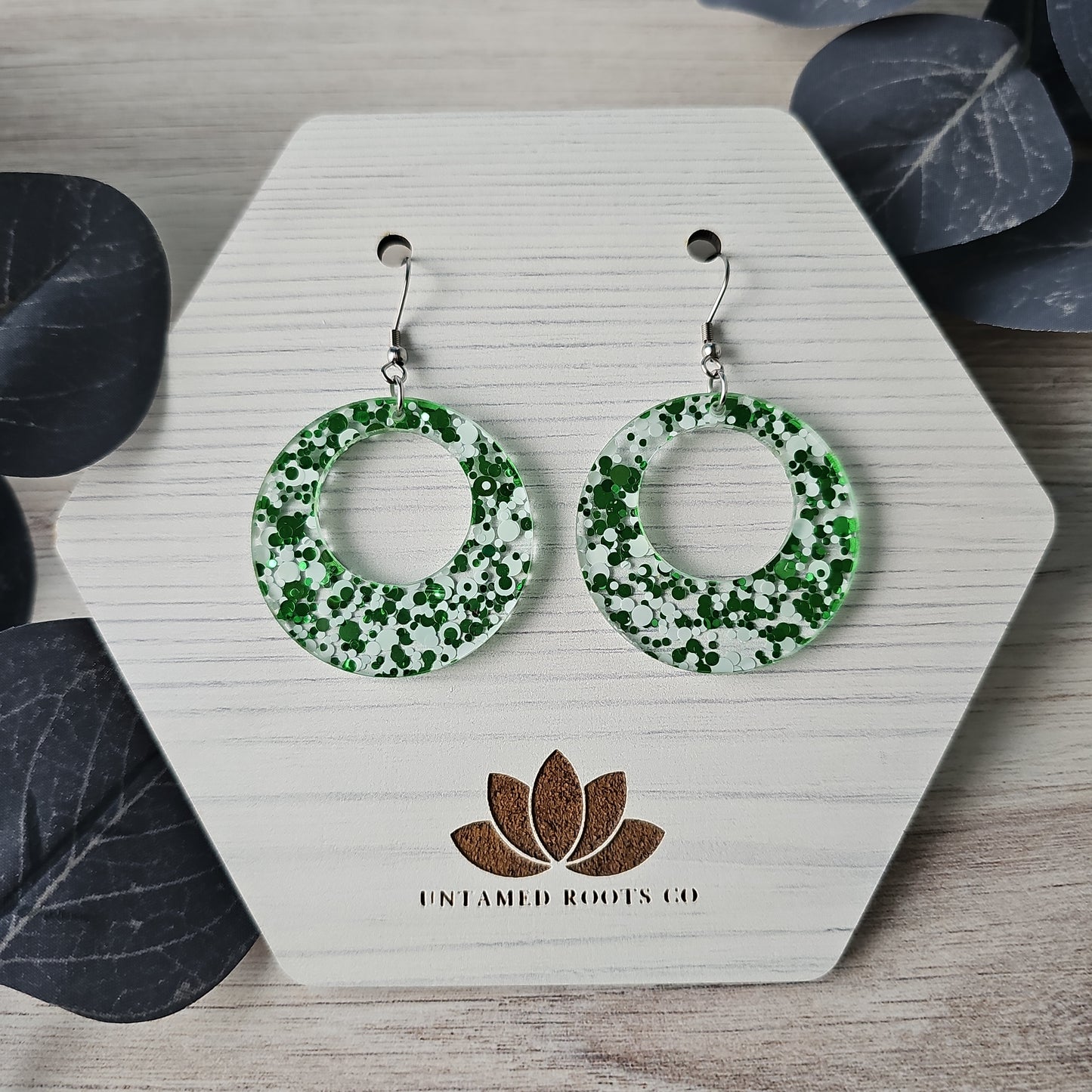 Green & White Polka Dot Earrings (8 styles)