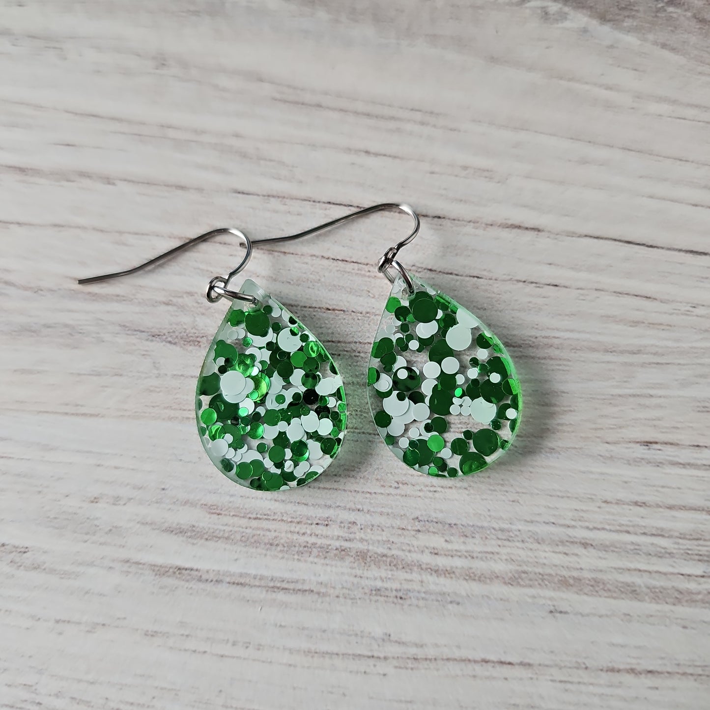 Green & White Polka Dot Earrings (8 styles)