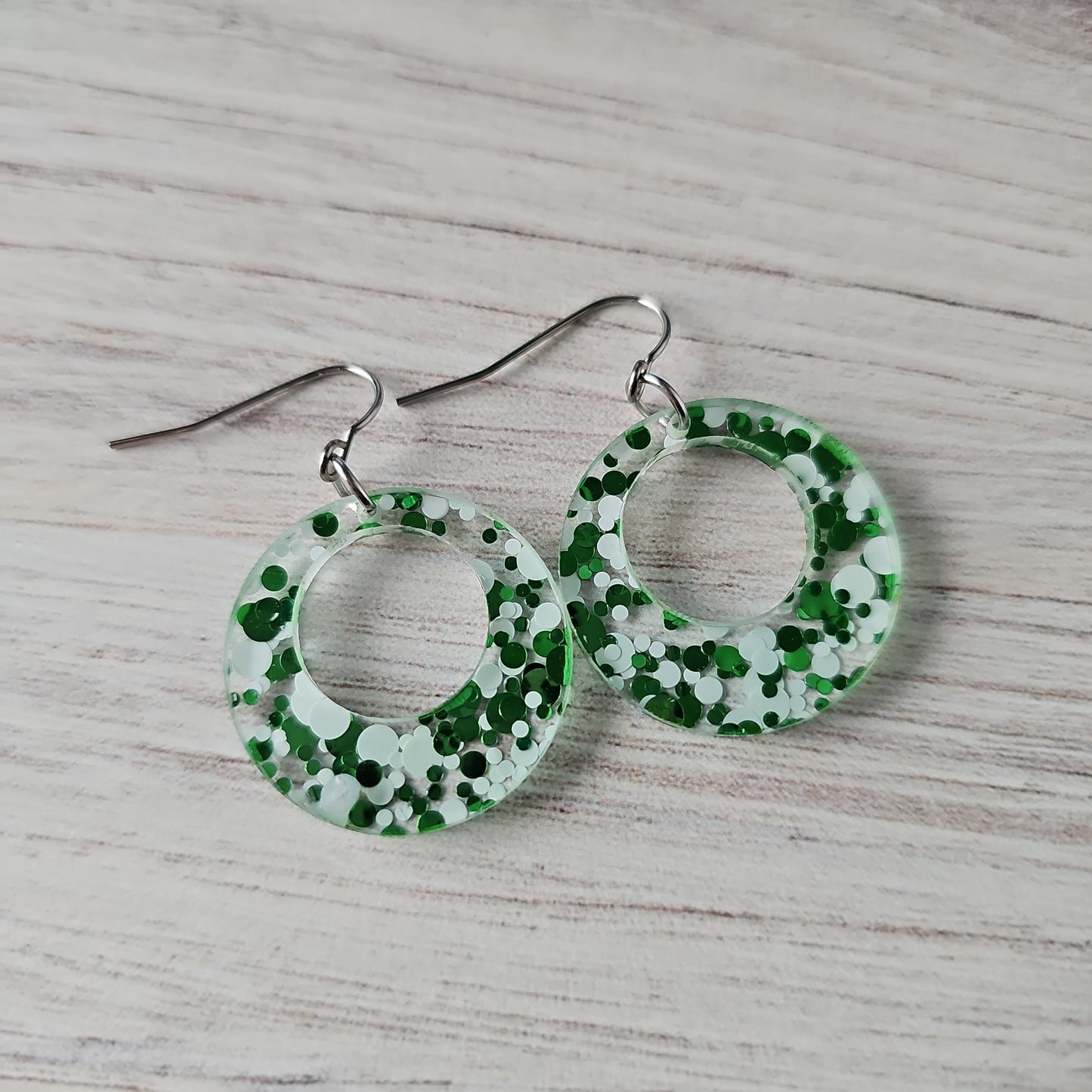 Green & White Polka Dot Earrings (8 styles)