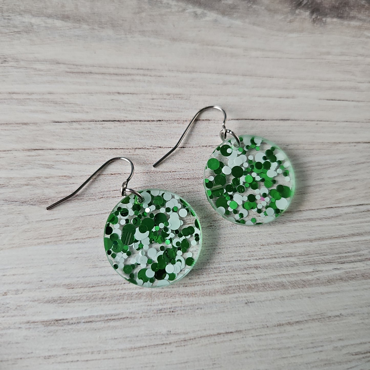 Green & White Polka Dot Earrings (8 styles)