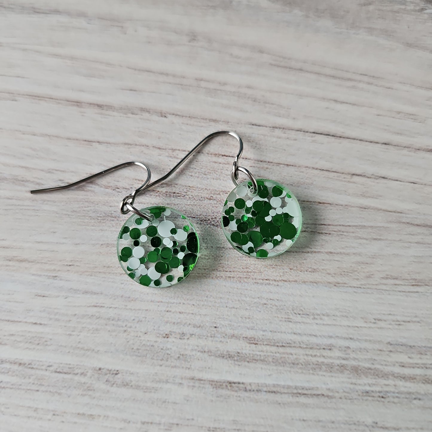 Green & White Polka Dot Earrings (8 styles)