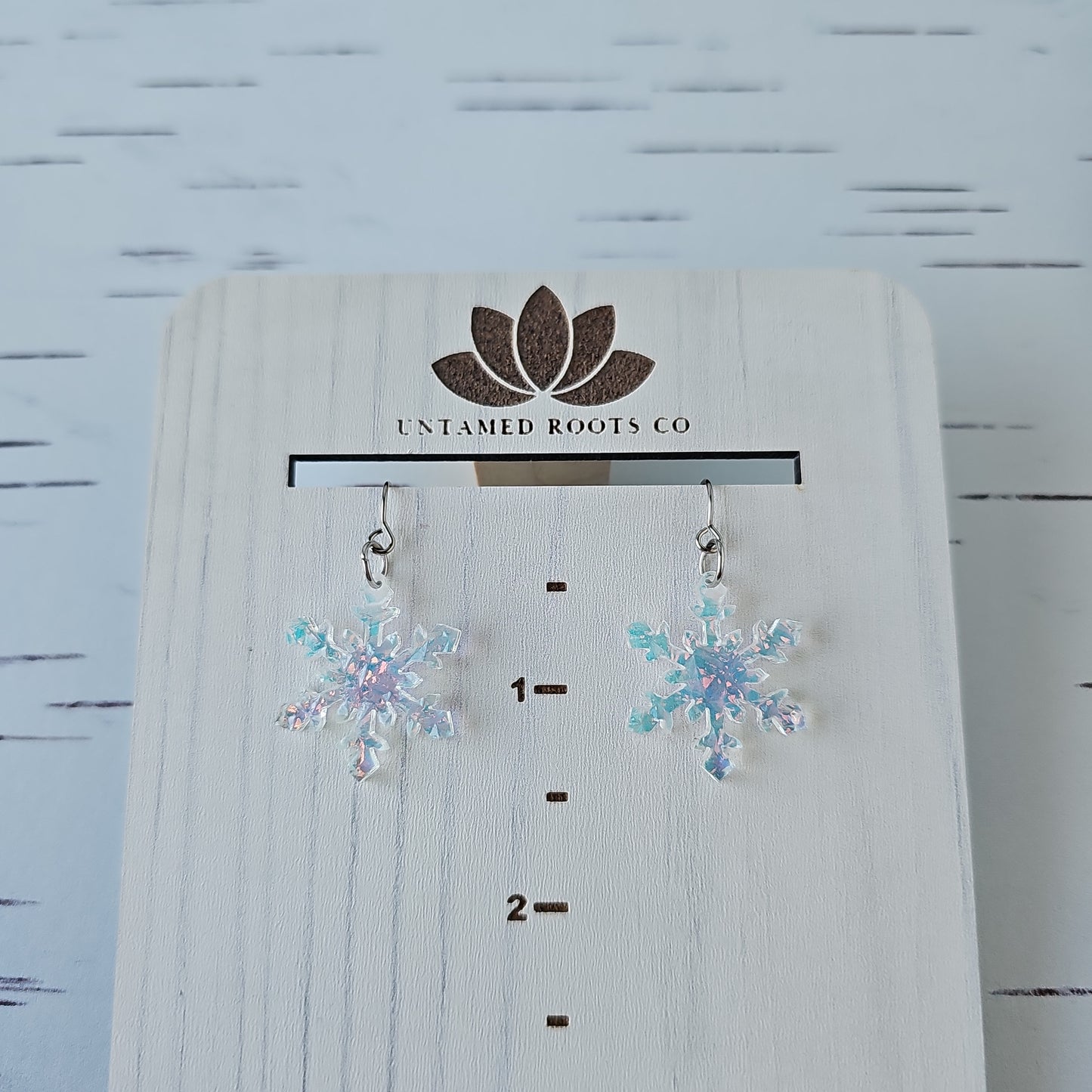 Iridescent Crystal Snowflake Earrings