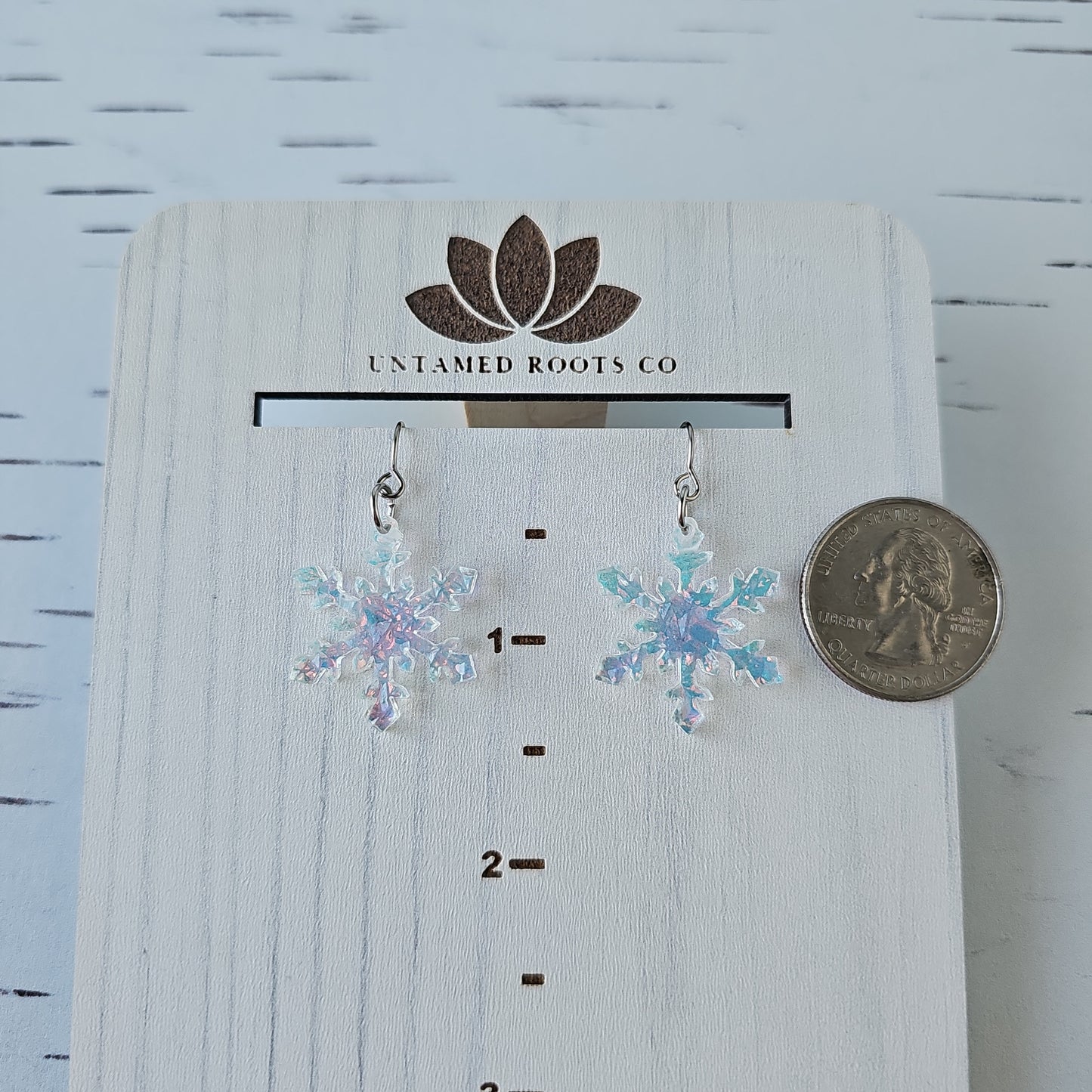 Iridescent Crystal Snowflake Earrings