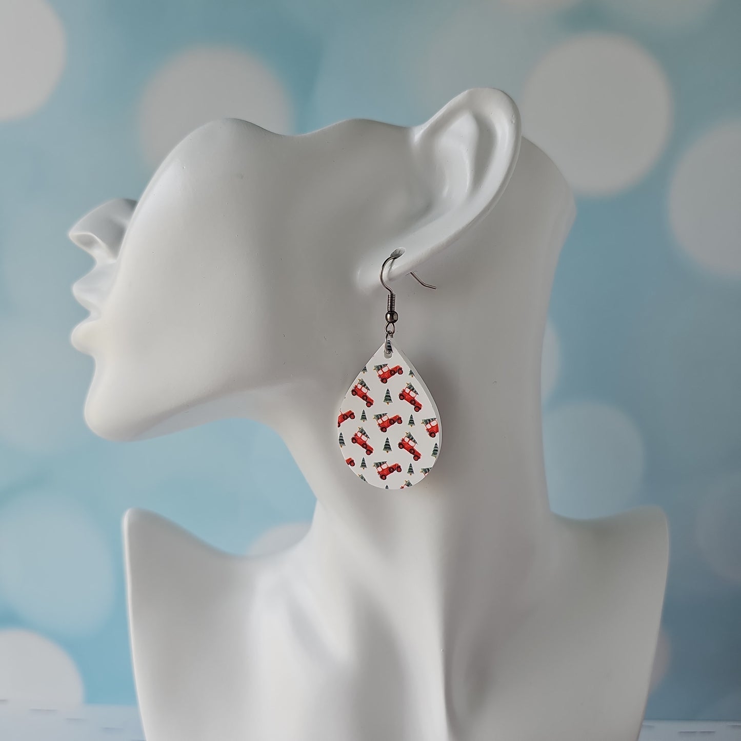 Christmas Truck Print Earrings (8 styles)