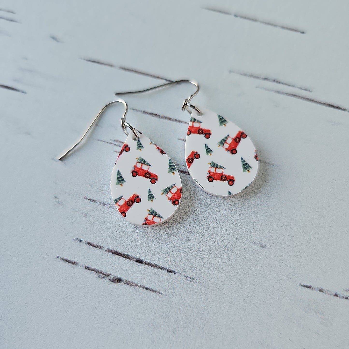 Christmas Truck Print Earrings (8 styles)