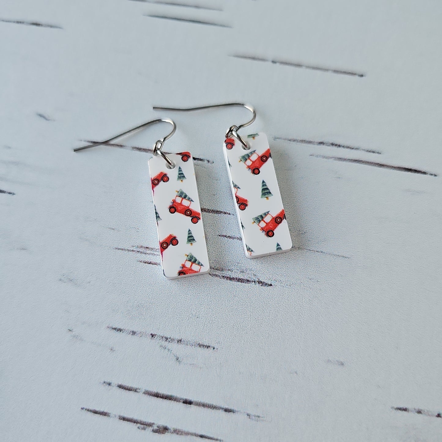 Christmas Truck Print Earrings (8 styles)