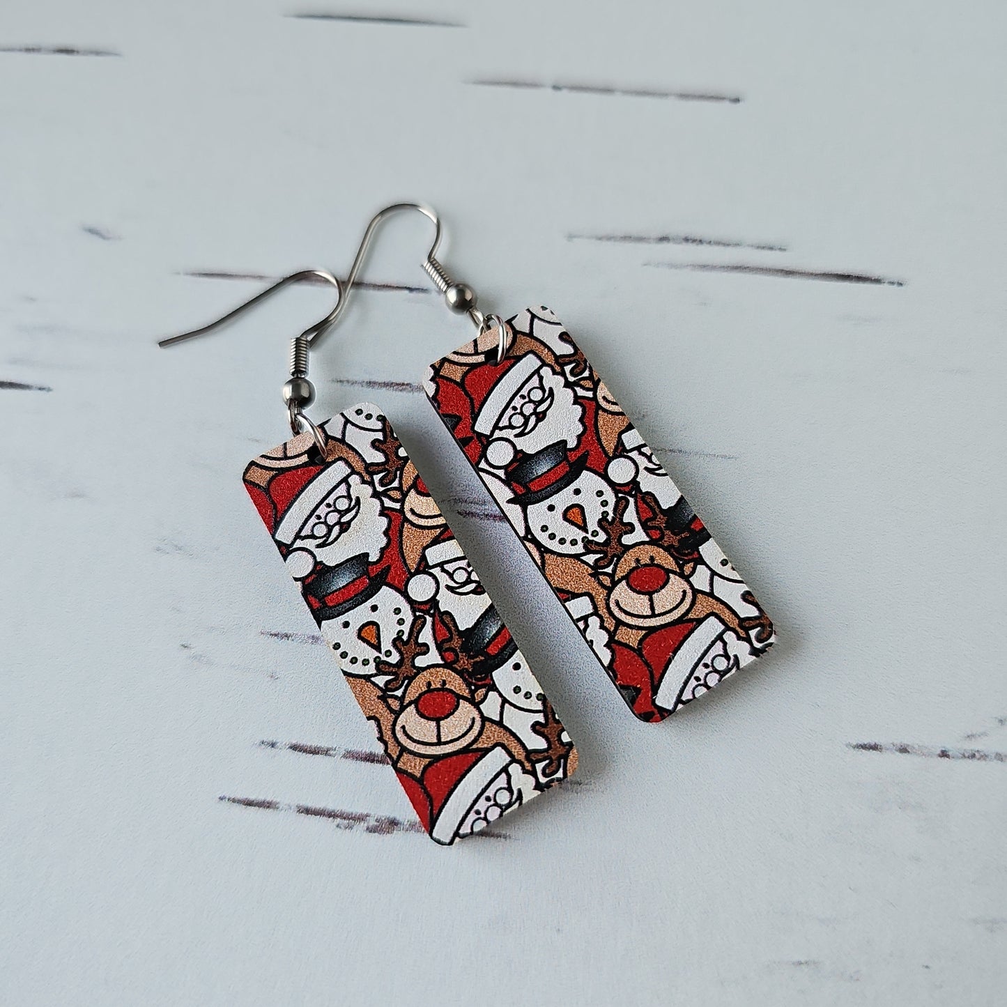 Christmas Icons Print Earrings (8 styles)